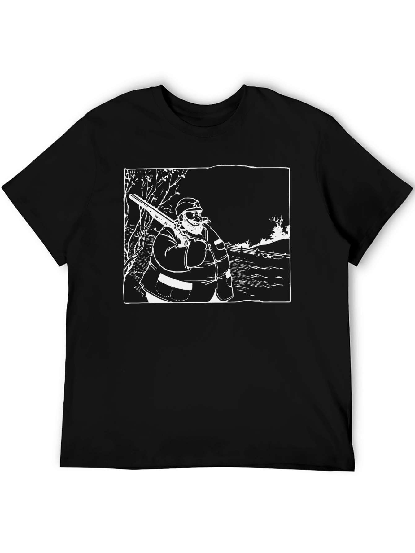 Hunter Graphic Tee - Black Cotton T-Shirt