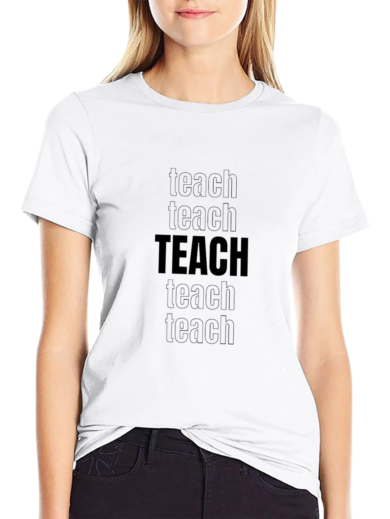 Teach Graphic Print Black T-Shirt