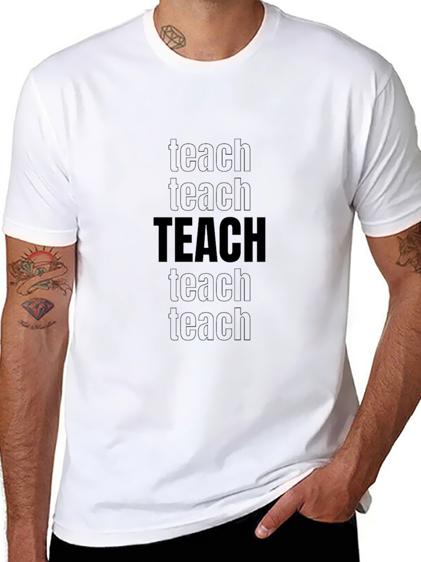 Teach Graphic Print Black T-Shirt
