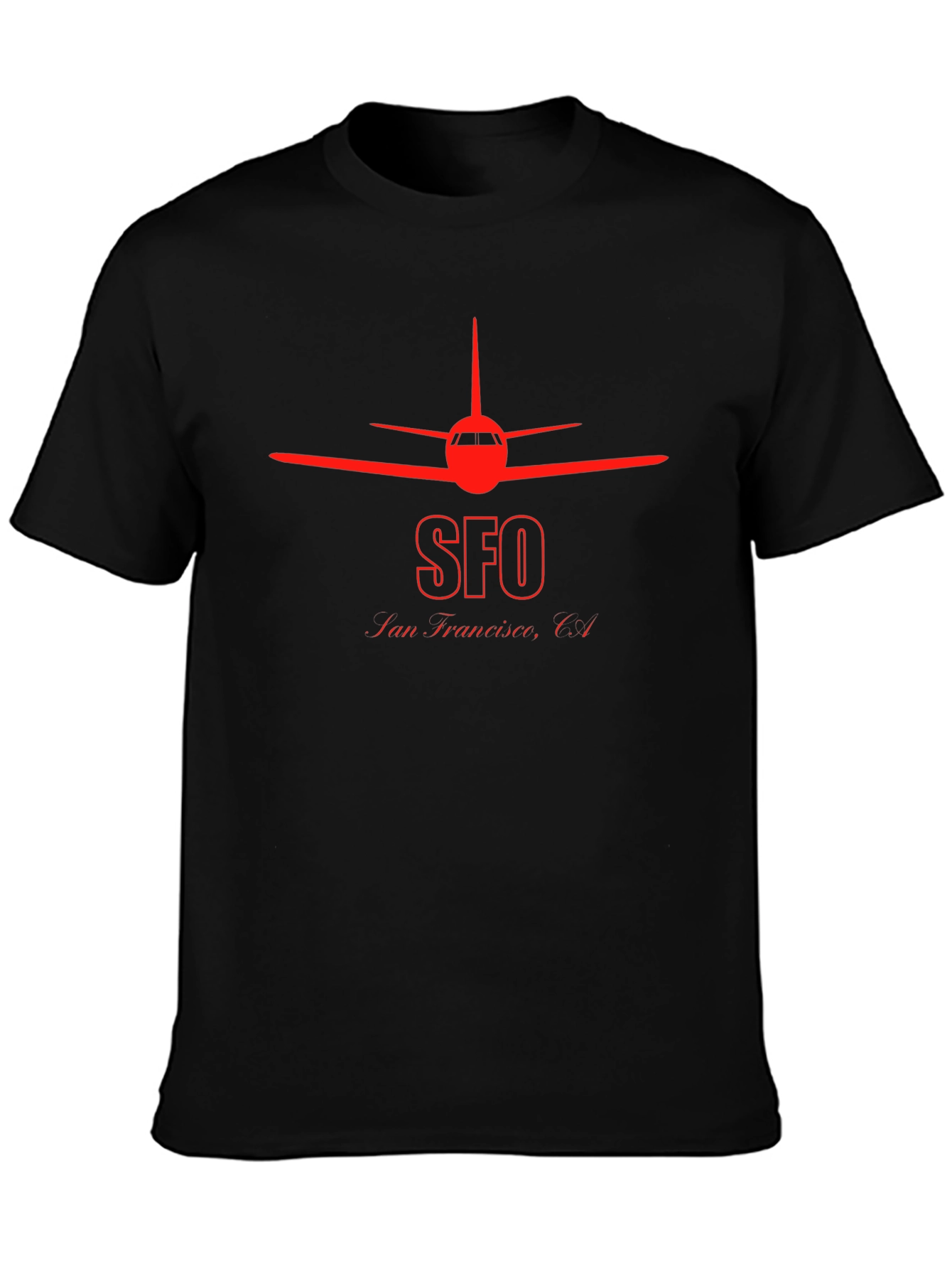 SFO San Francisco Airplane T-Shirt - Black