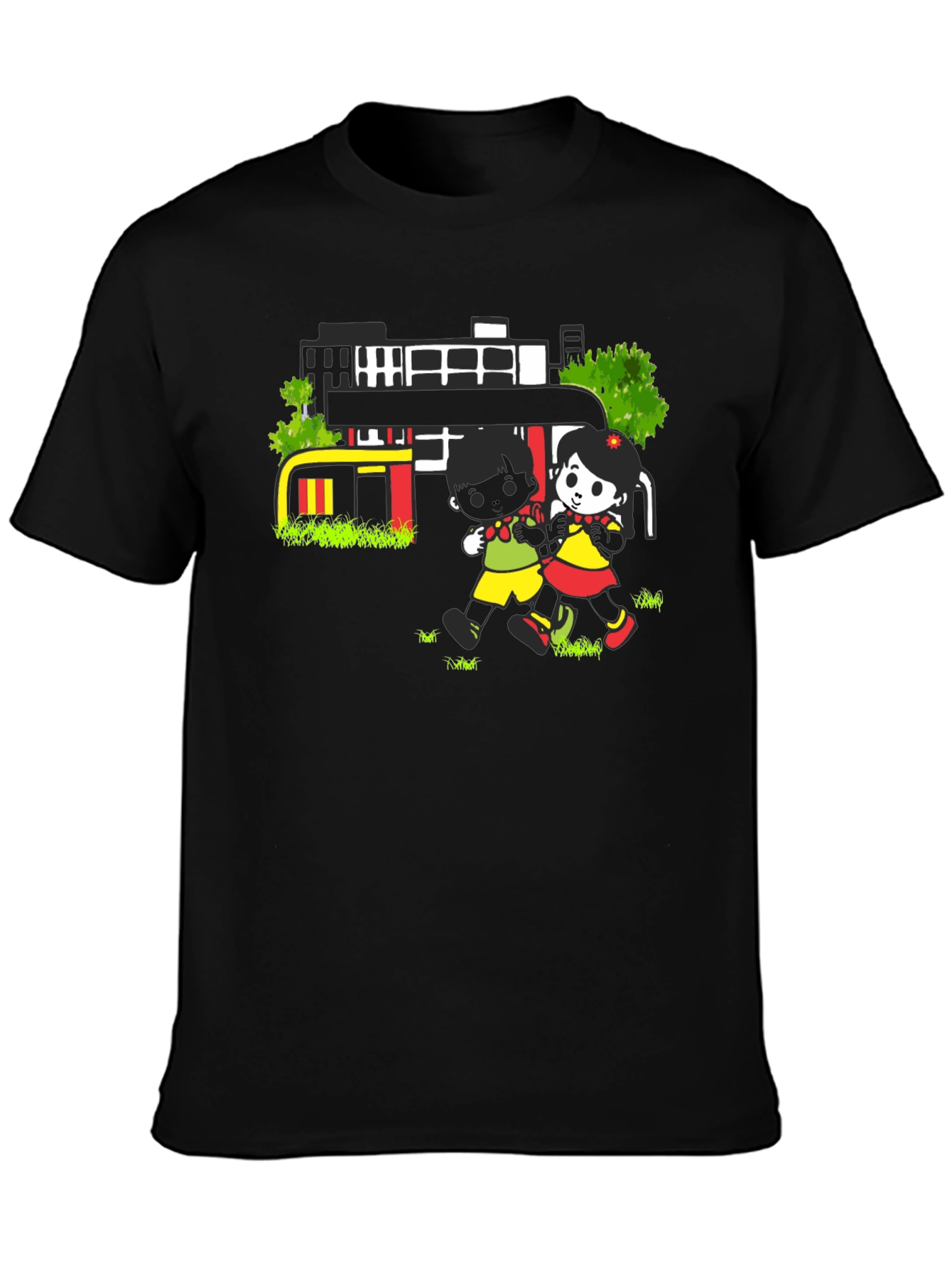 Cartoon Graphic T-Shirt - Back to School Fun!