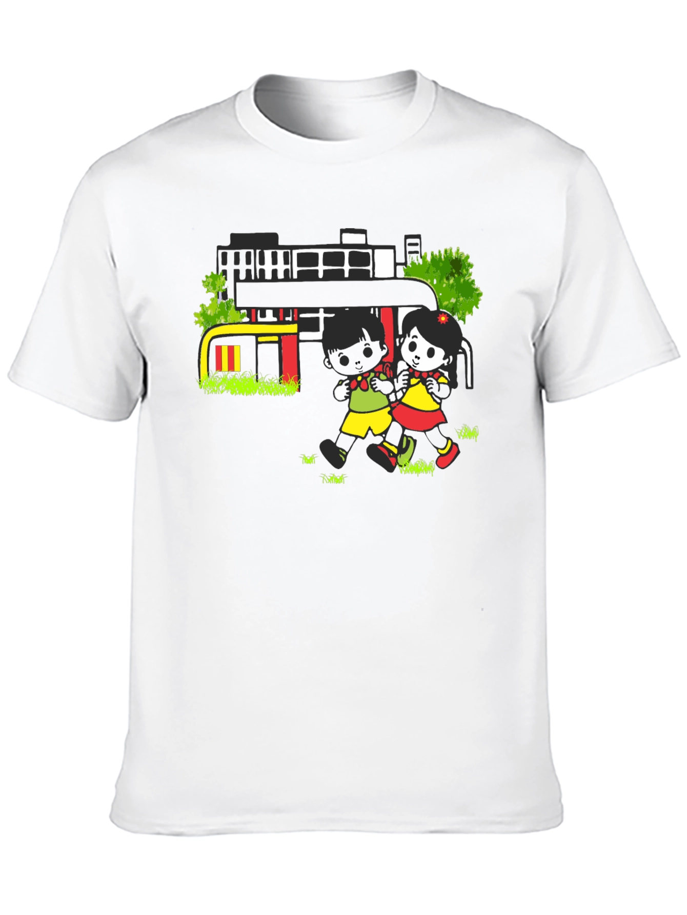Cartoon Graphic T-Shirt - Back to School Fun!