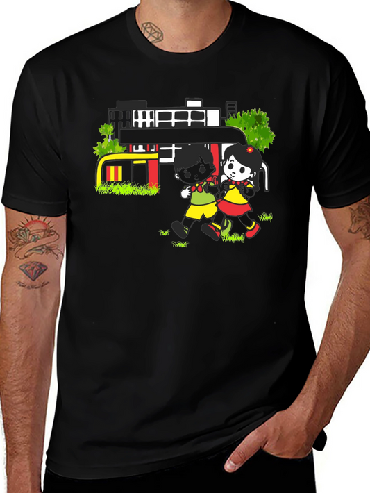 Cartoon Graphic T-Shirt - Back to School Fun!