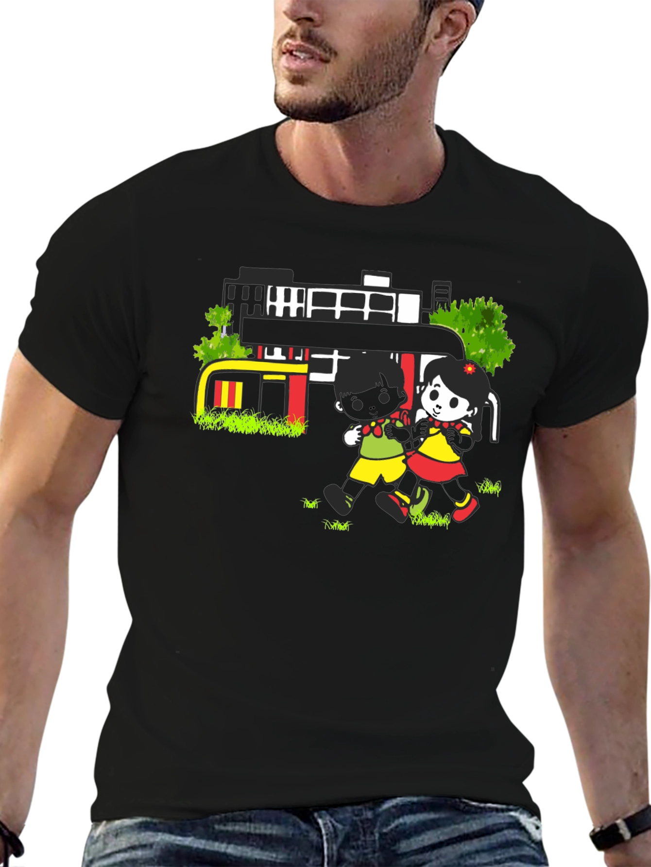 Cartoon Graphic T-Shirt - Back to School Fun!