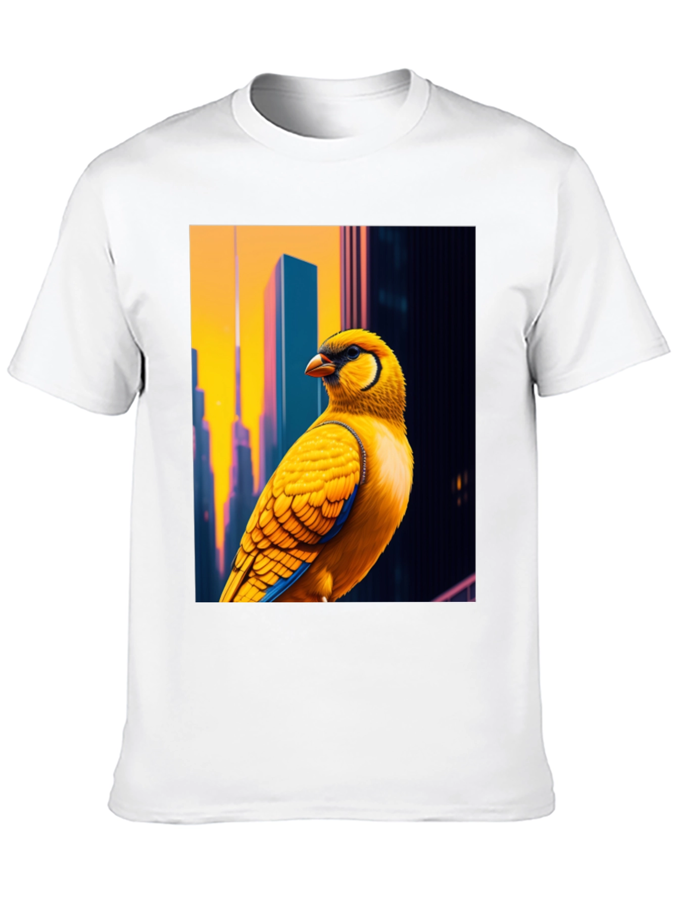 Urban Bird Tee - Cityscape Canary Graphic T-Shirt