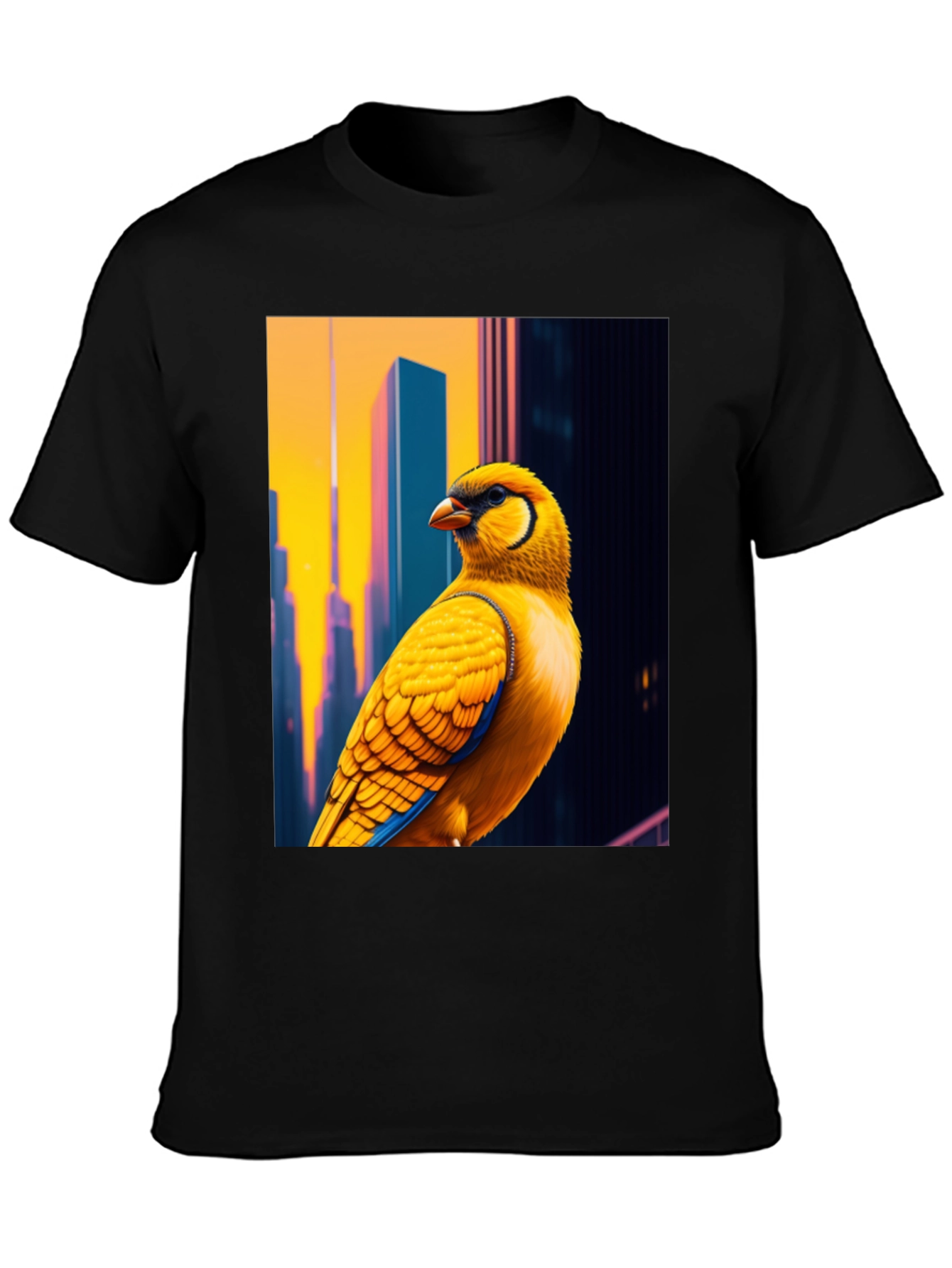 Urban Bird Tee - Cityscape Canary Graphic T-Shirt