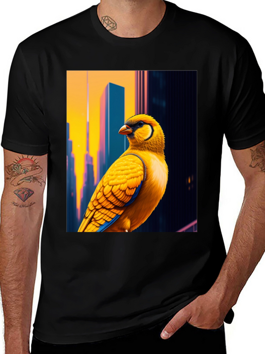 Urban Bird Tee - Cityscape Canary Graphic T-Shirt