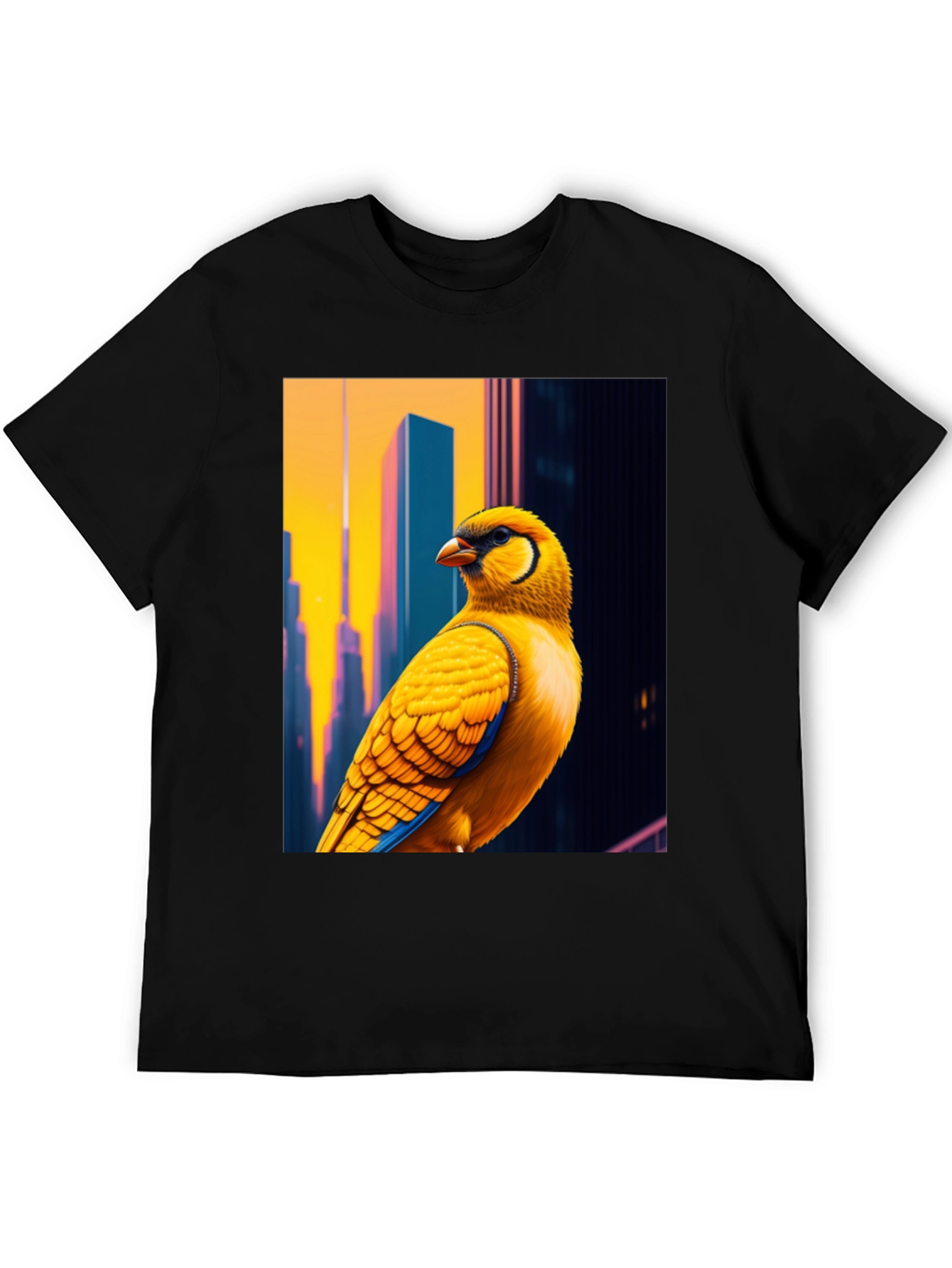 Urban Bird Tee - Cityscape Canary Graphic T-Shirt