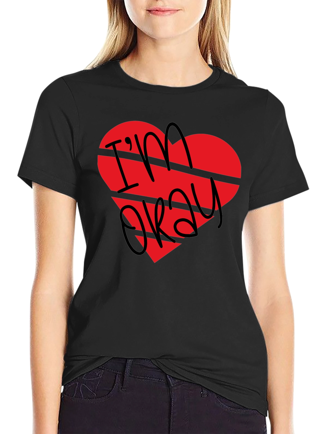 Im Okay Broken Heart Graphic T-Shirt