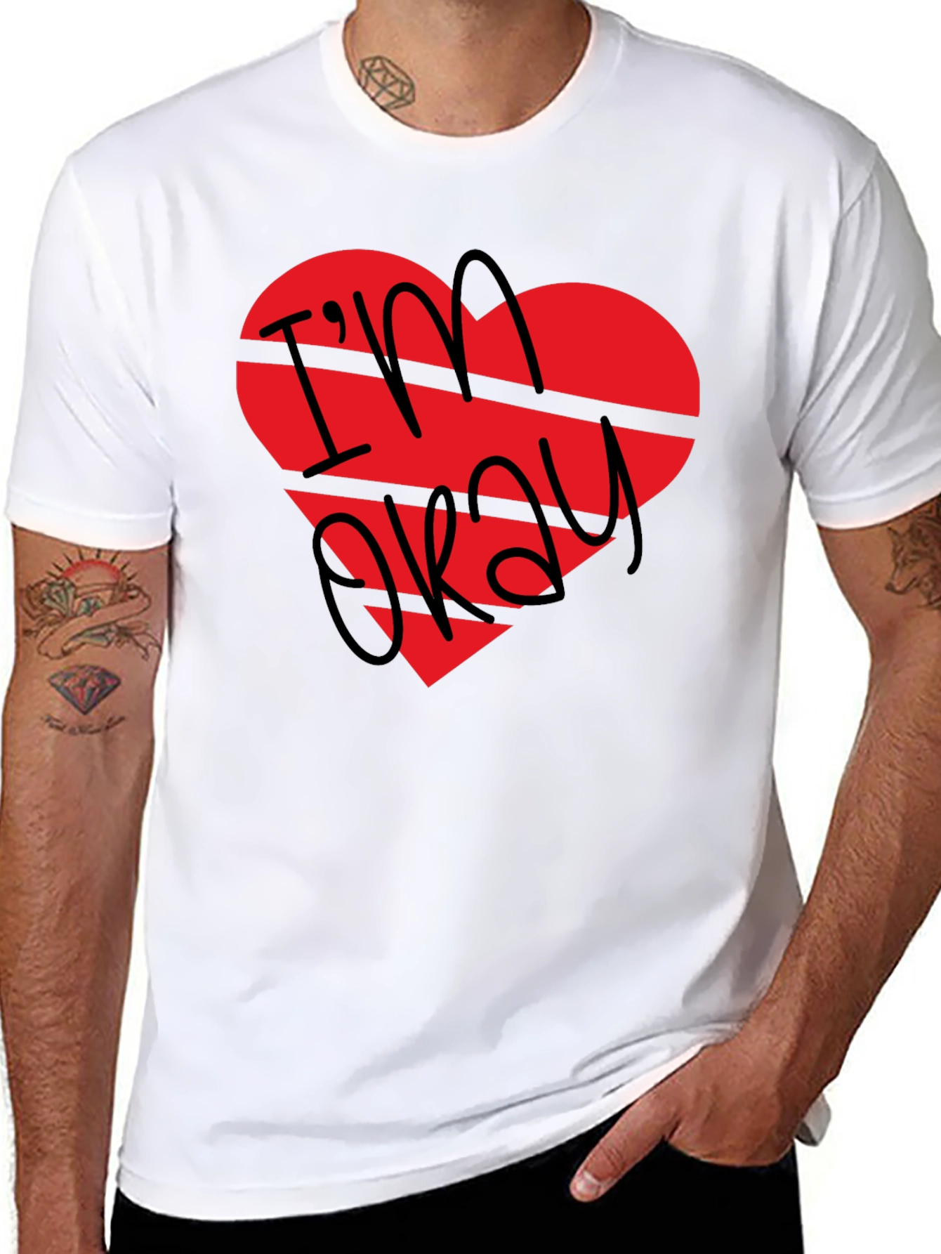 Im Okay Broken Heart Graphic T-Shirt