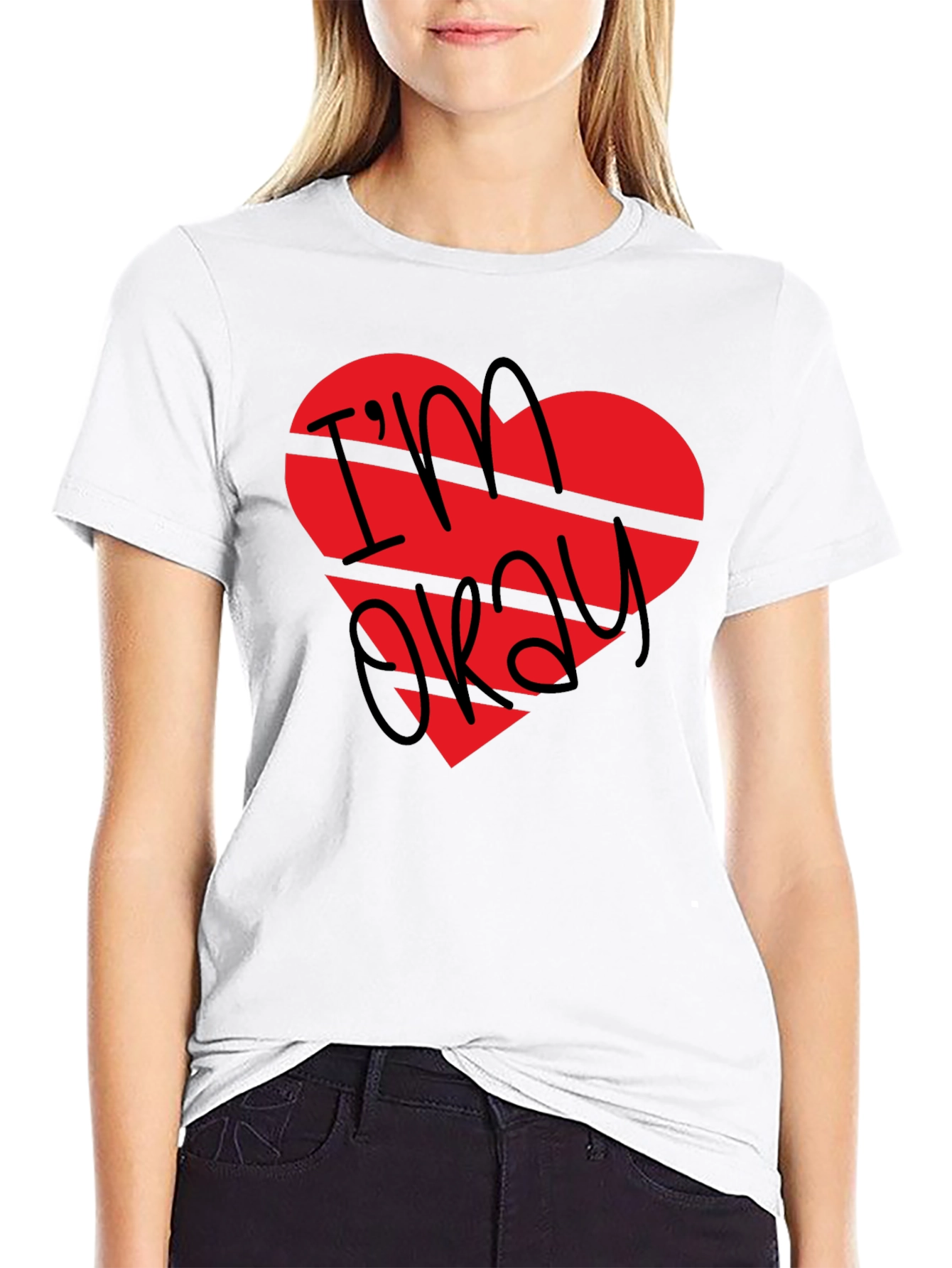 Im Okay Broken Heart Graphic T-Shirt
