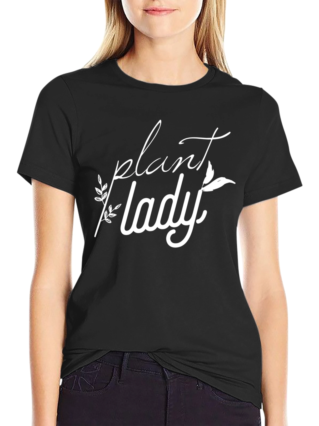 Plant Lady Graphic Tee - Black Cotton Blend