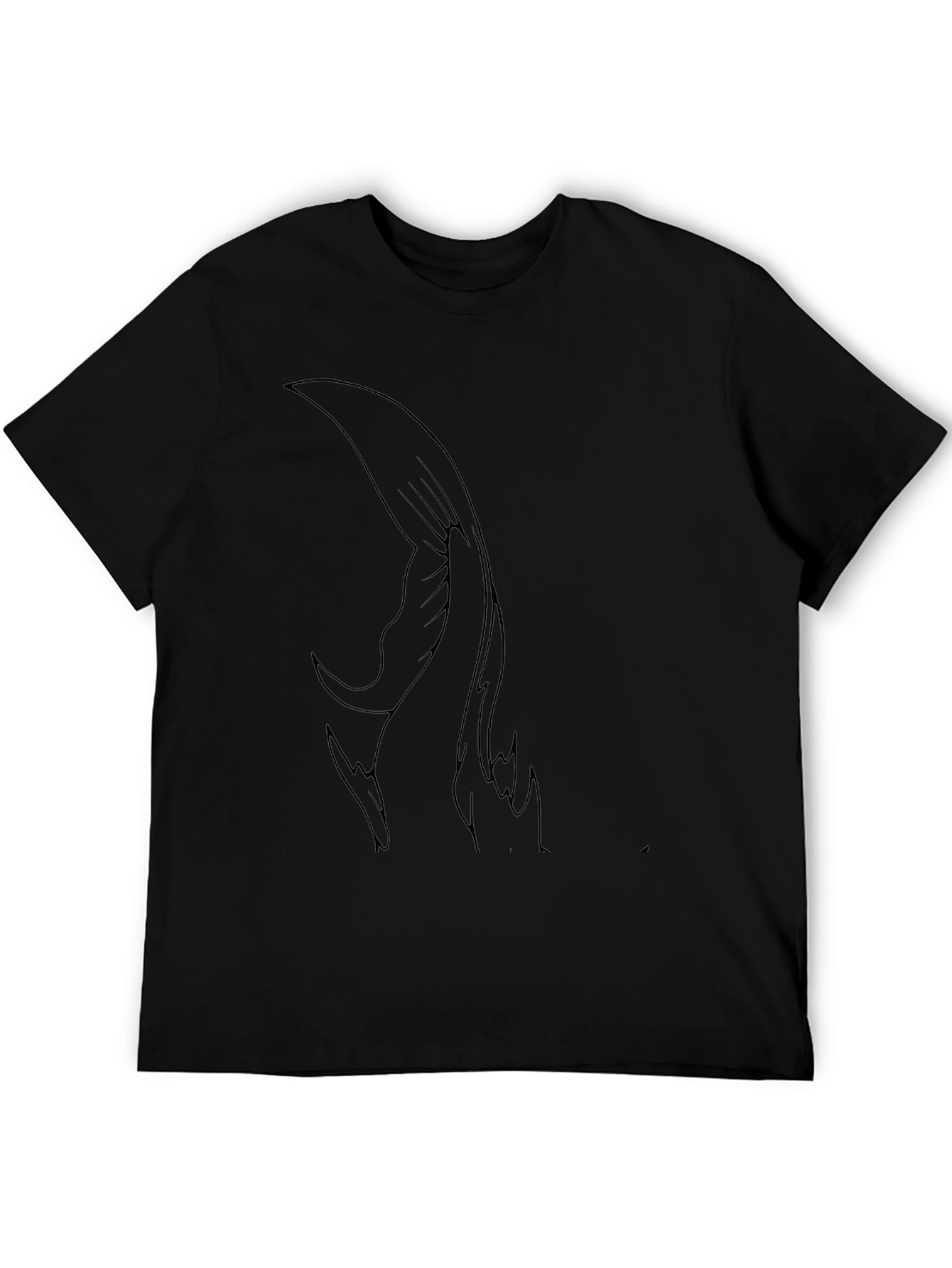 Mens Black Graphic Tee - Abstract Wing Design