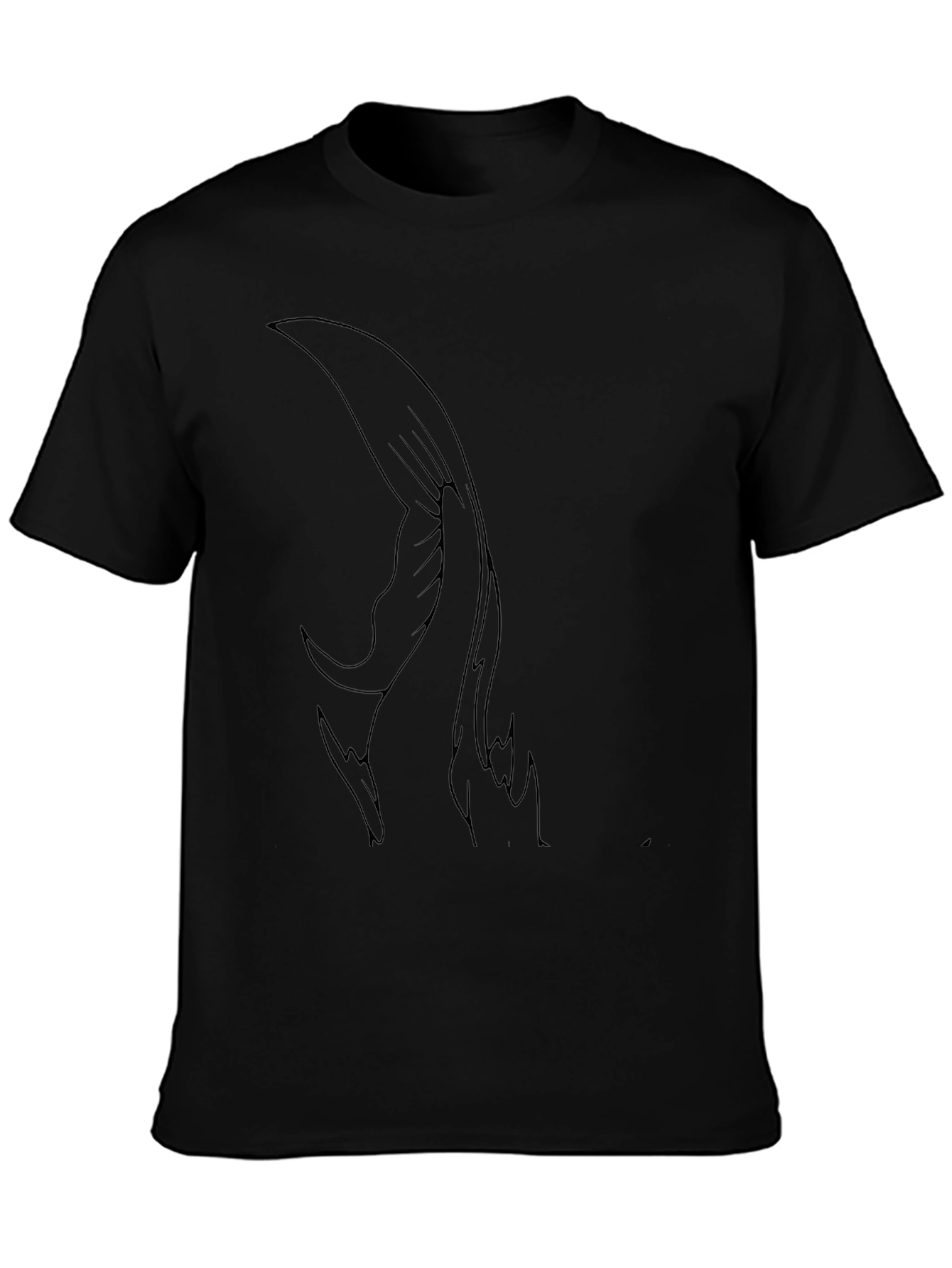Mens Black Graphic Tee - Abstract Wing Design
