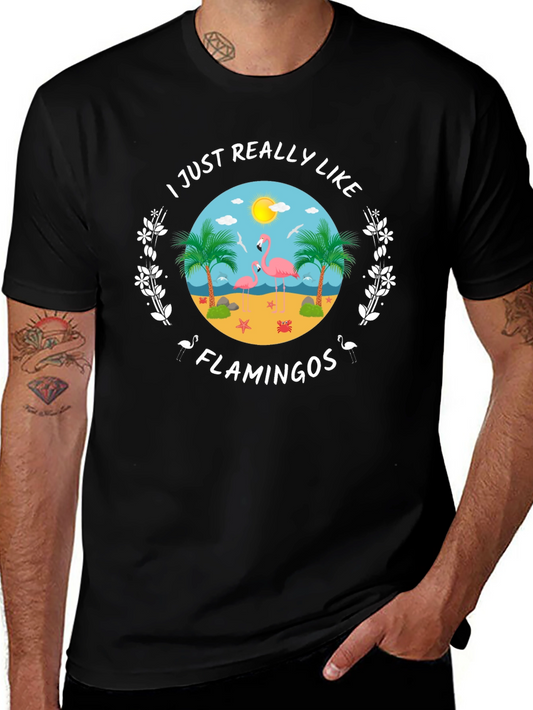 Flamingo Lover T-Shirt - Tropical Beach Design