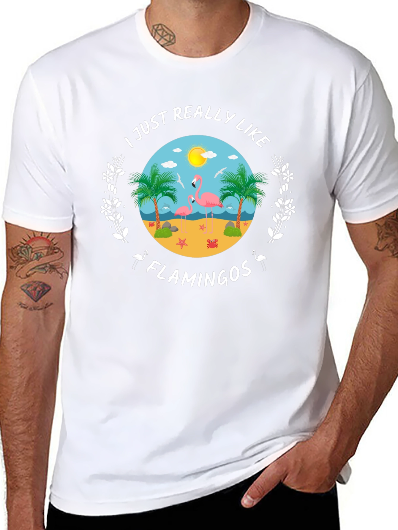 Flamingo Lover T-Shirt - Tropical Beach Design