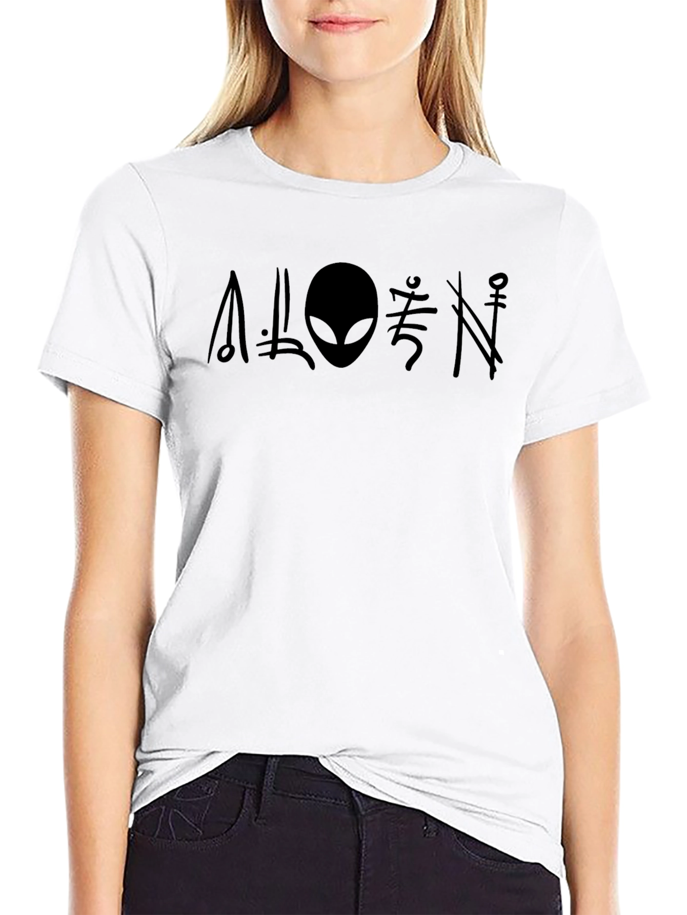 Alien Graphic Print Crew Neck T-Shirt
