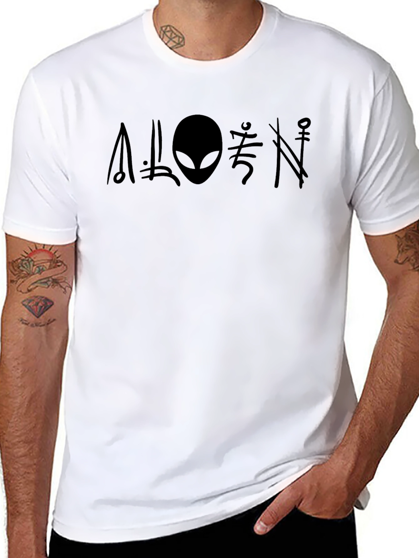 Alien Graphic Print Crew Neck T-Shirt