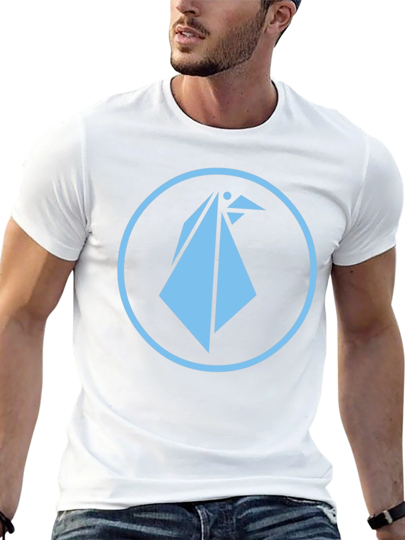 Geometric Bird Graphic Tee - Modern Style