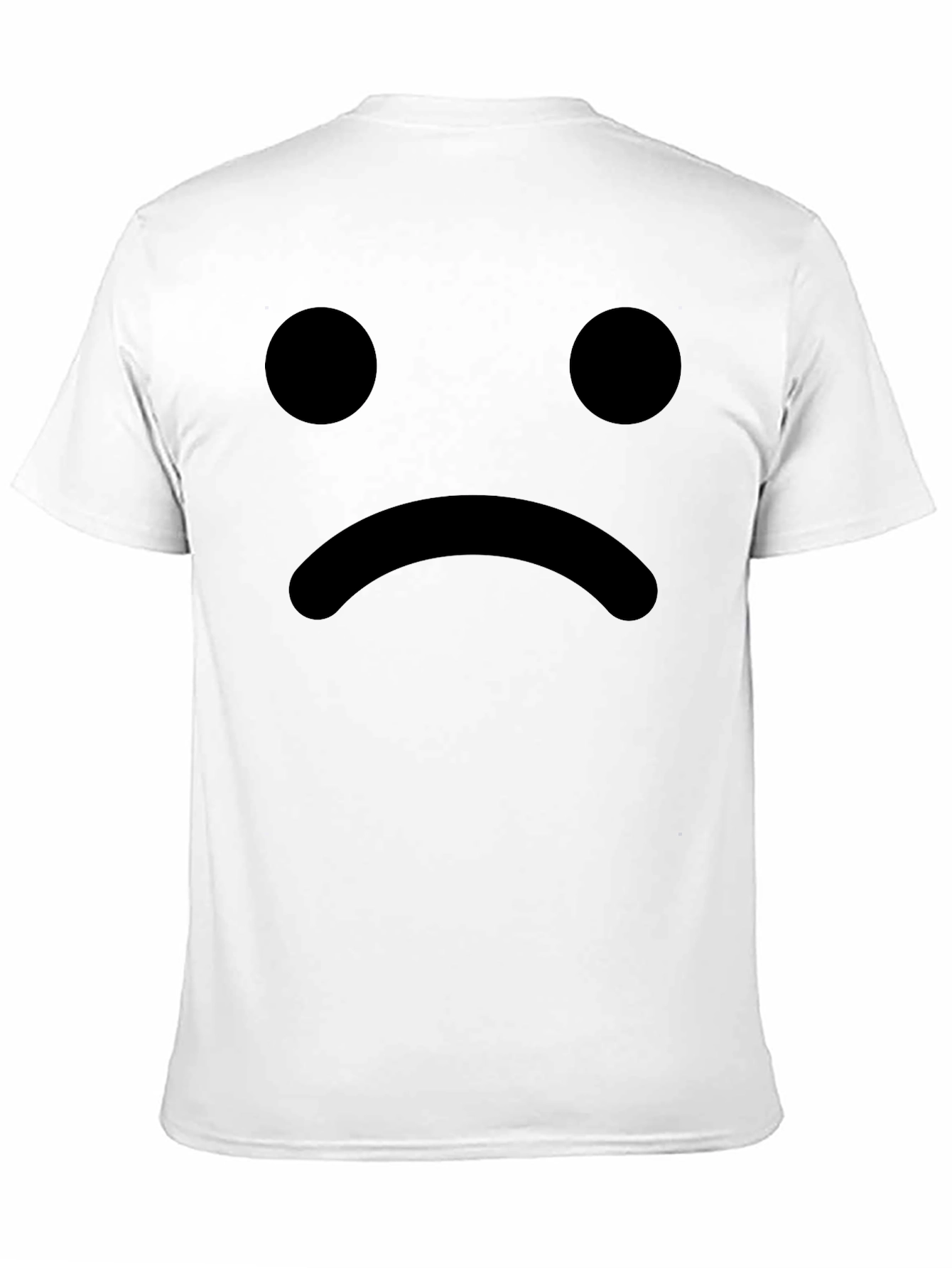 Sad Face Graphic Tee - Black Cotton Comfort