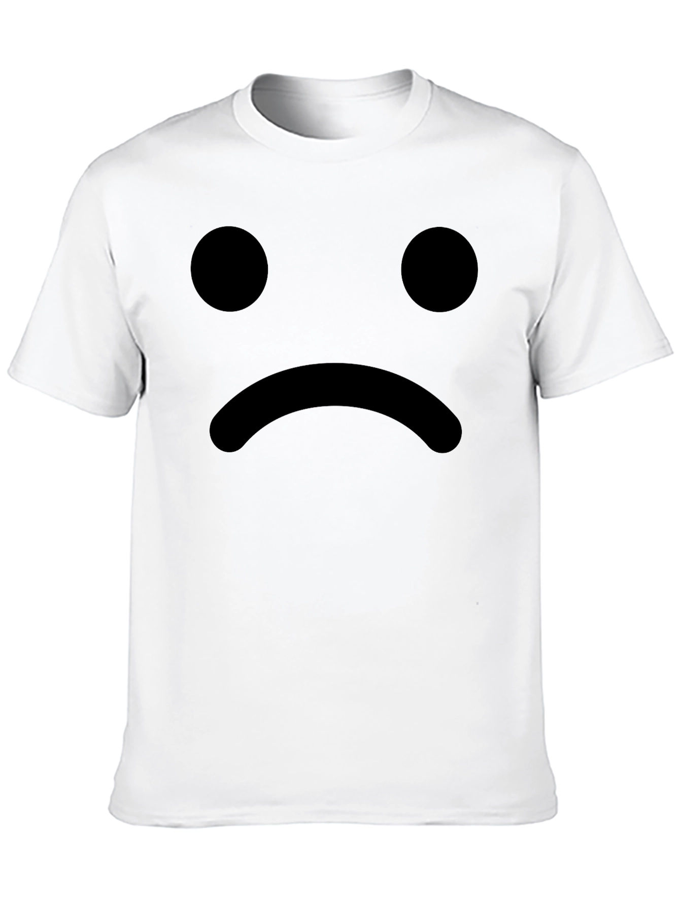 Sad Face Graphic Tee - Black Cotton Comfort