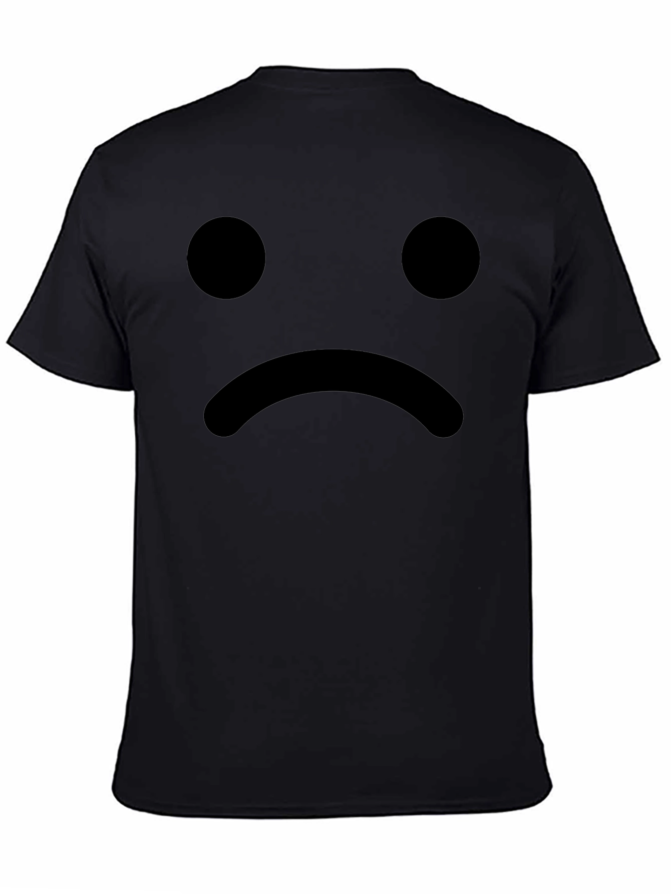 Sad Face Graphic Tee - Black Cotton Comfort