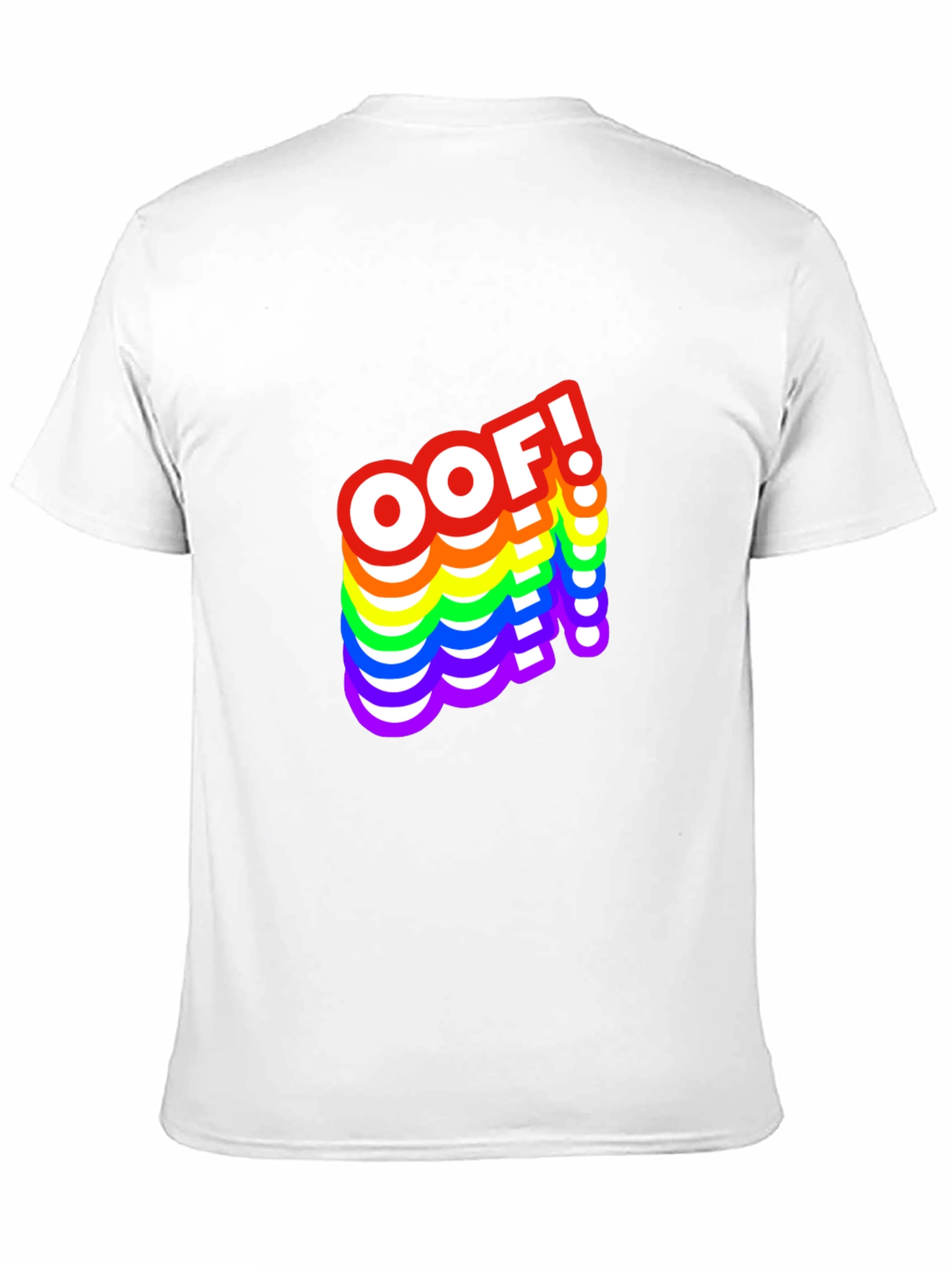 OOF! Rainbow Text Graphic Black T-Shirt
