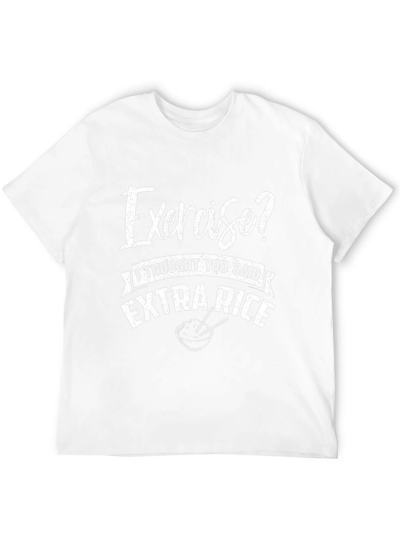 Exercise? Extra Rice Graphic T-Shirt Funny Foodie Tee