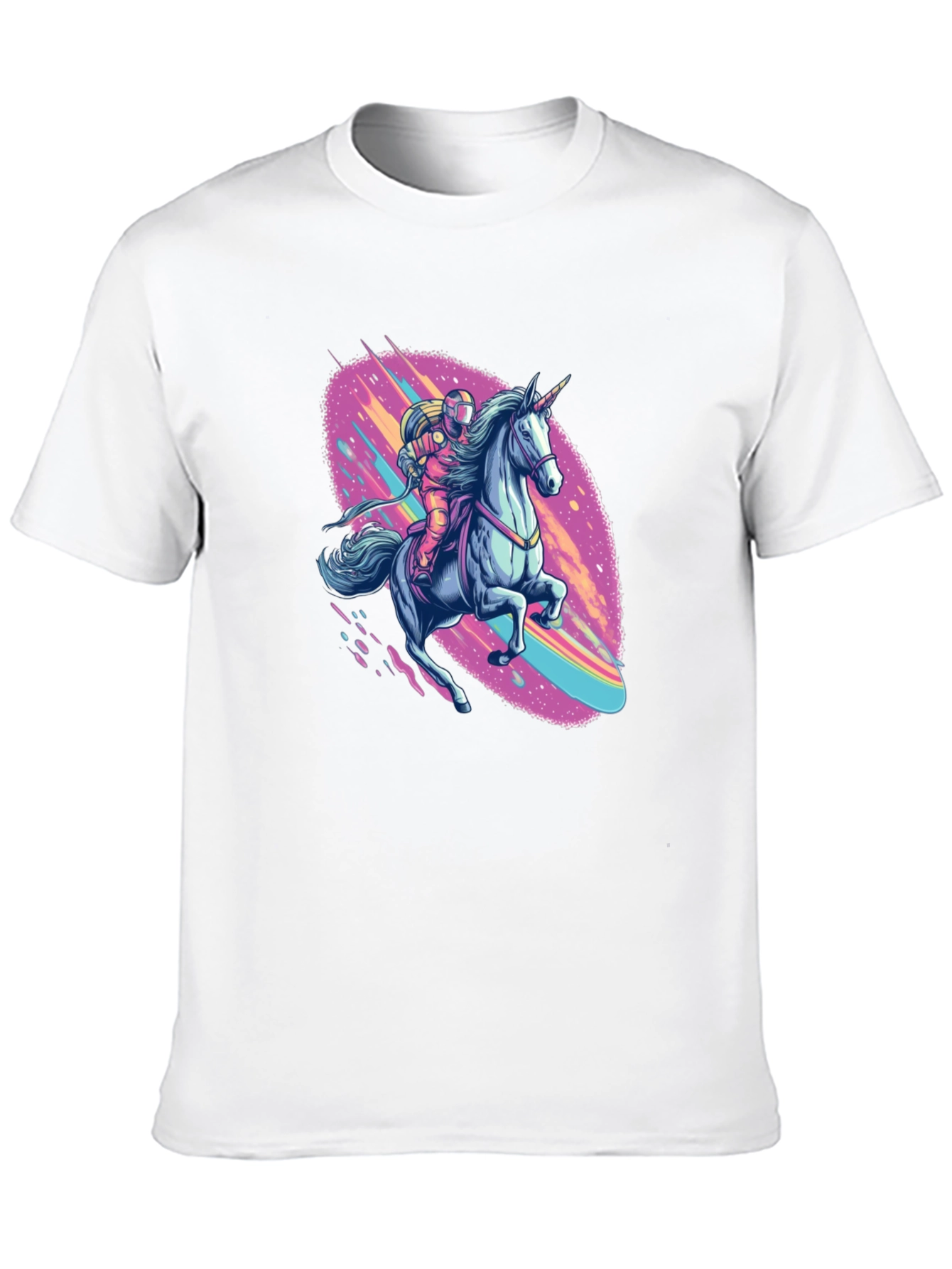 Astronaut Unicorn Ride Black Graphic Tee