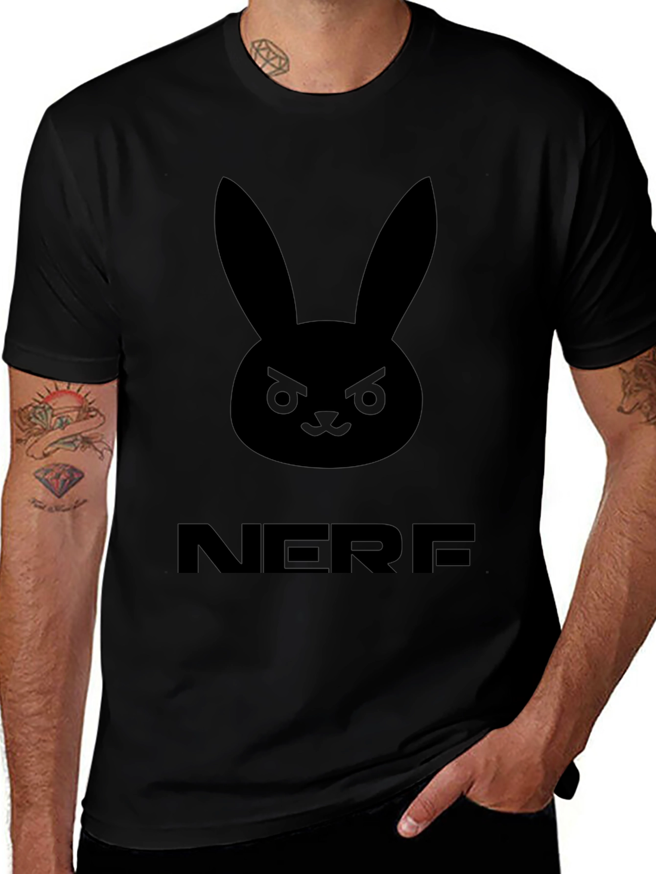 Nerf D.Va Overwatch T-Shirt Black Graphic Tee