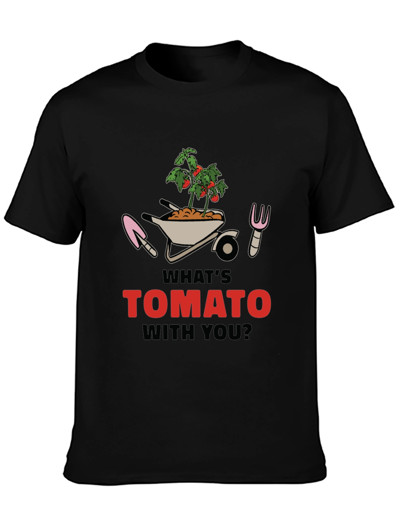 Whats Tomato With You? Black Graphic Tee