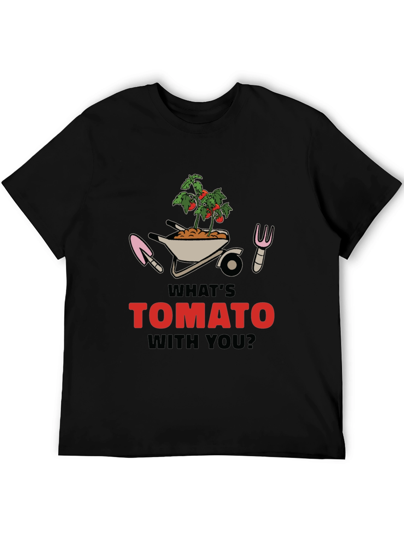 Whats Tomato With You? Black Graphic Tee