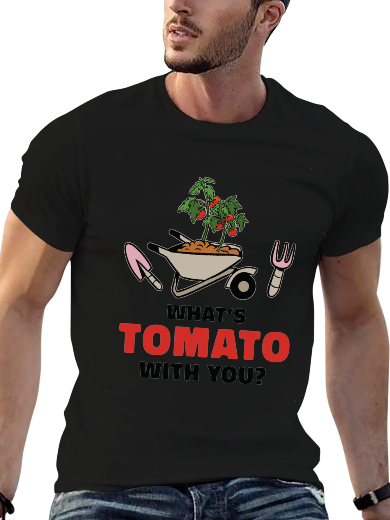 Whats Tomato With You? Black Graphic Tee