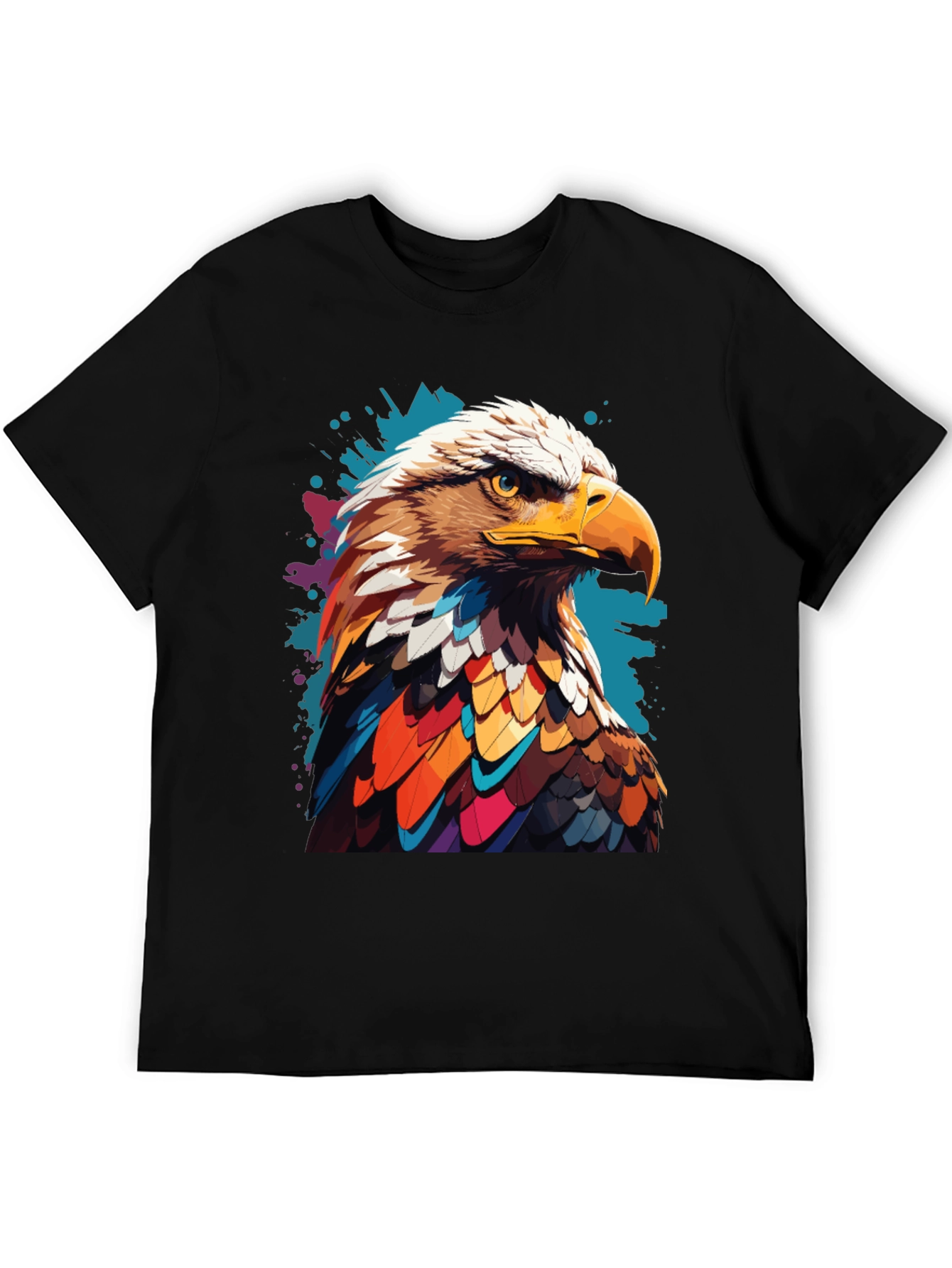 Eagle Graphic Print Black T-Shirt