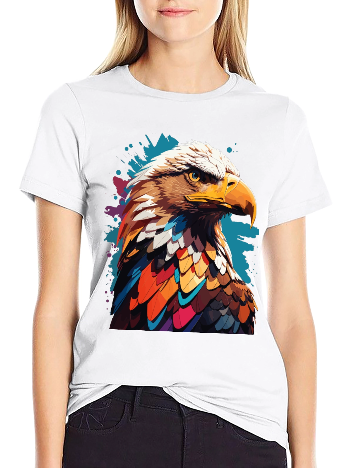 Eagle Graphic Print Black T-Shirt