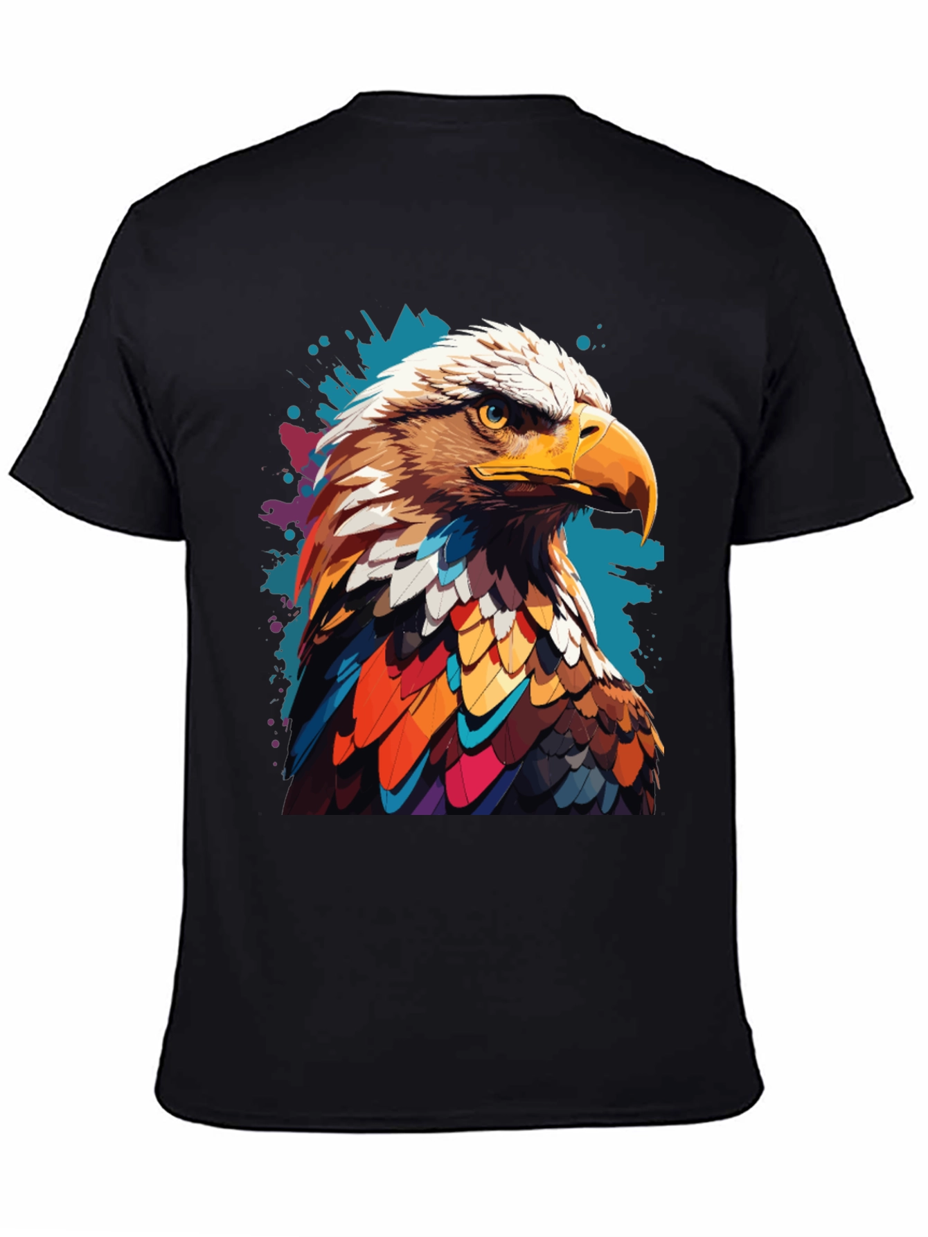 Eagle Graphic Print Black T-Shirt