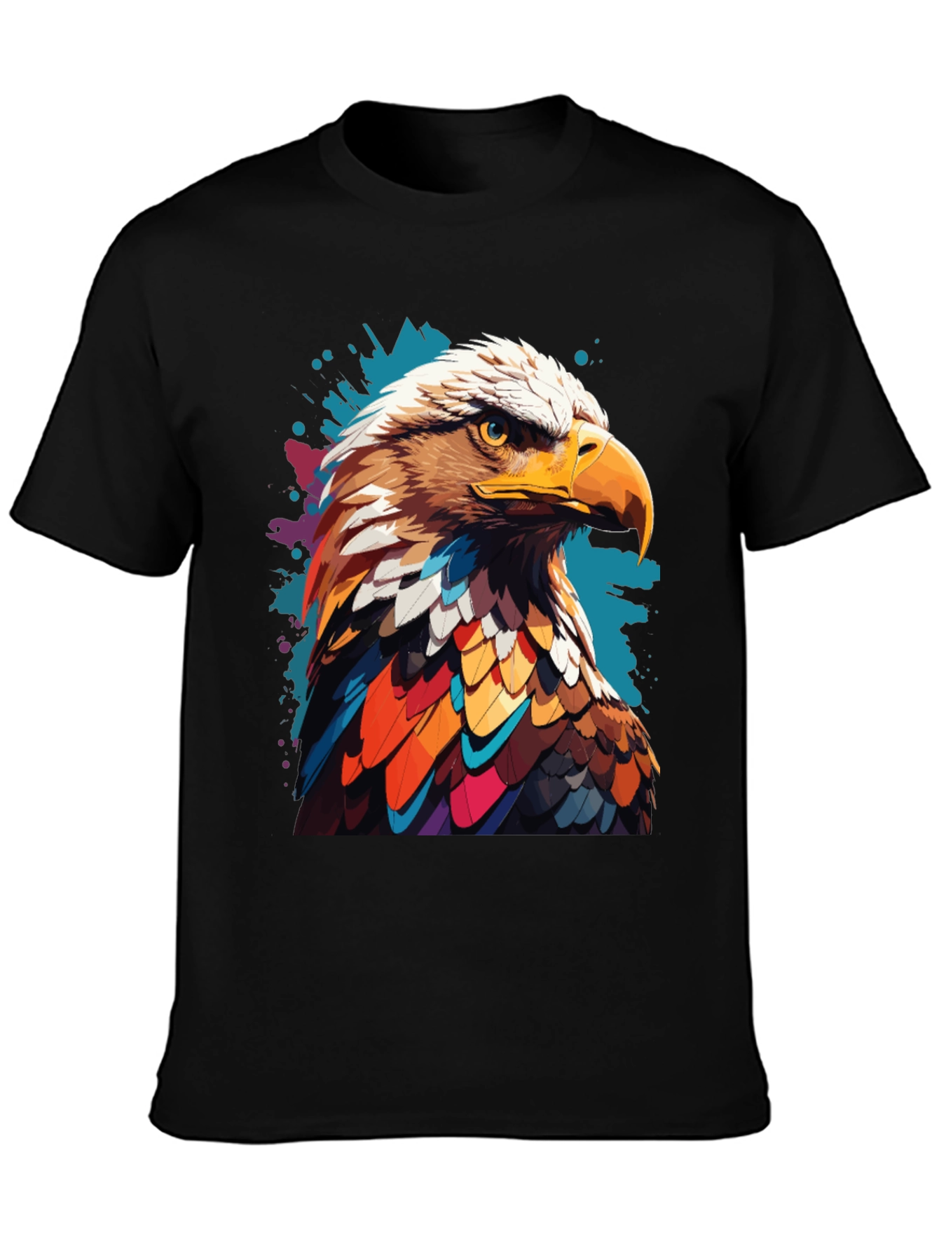 Eagle Graphic Print Black T-Shirt