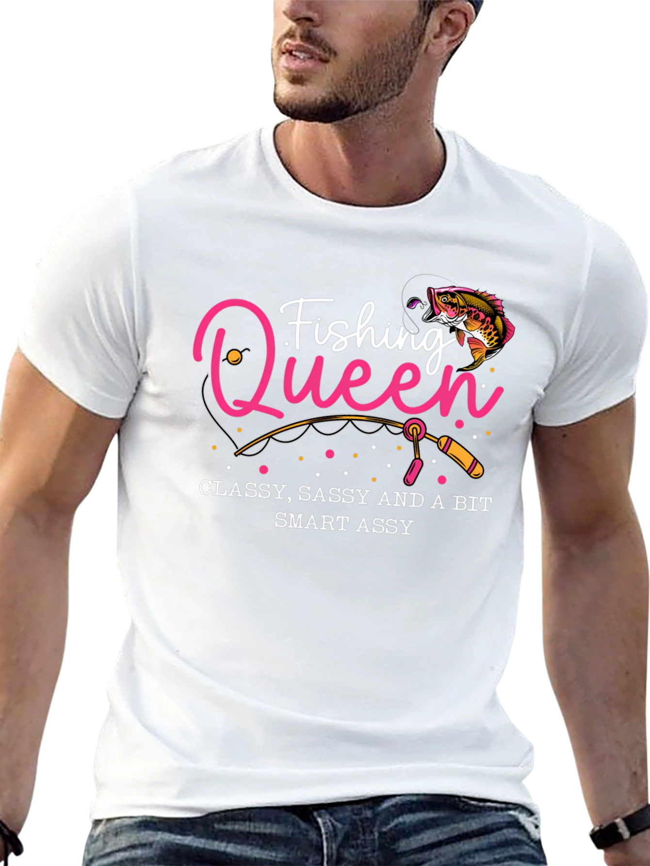 Fishing Queen Graphic T-Shirt - Classy Sassy Smart