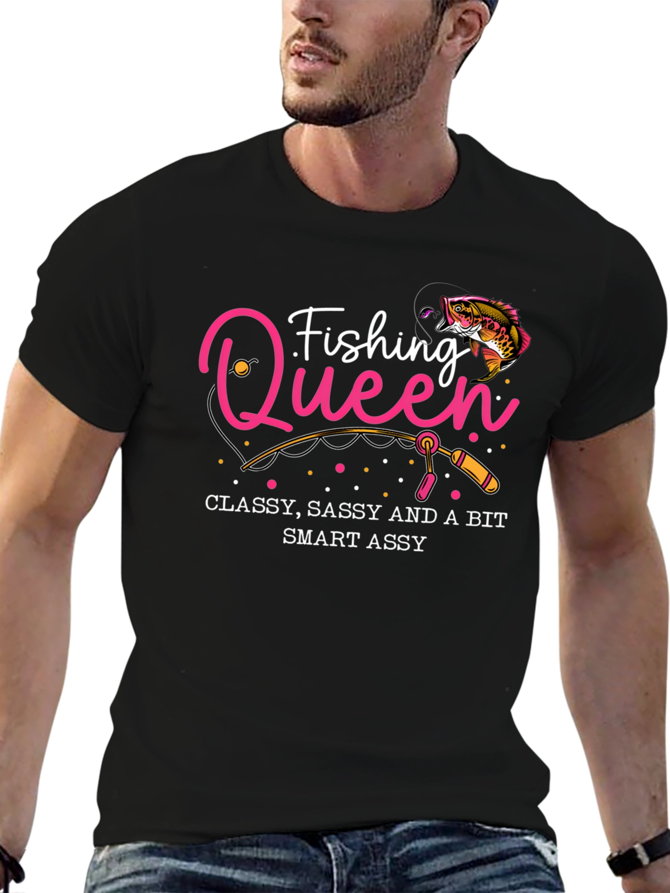 Fishing Queen Graphic T-Shirt - Classy Sassy Smart