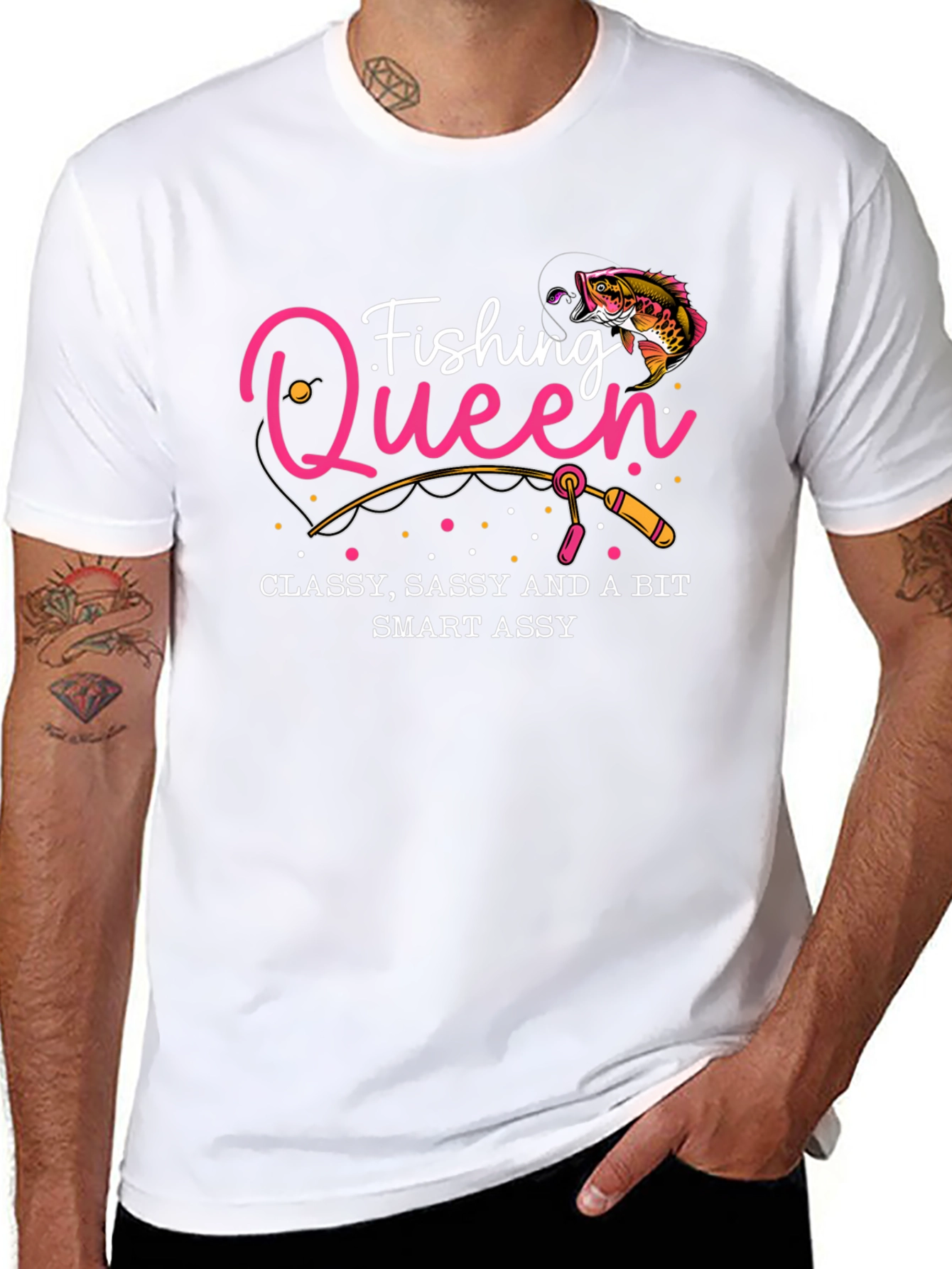 Fishing Queen Graphic T-Shirt - Classy Sassy Smart