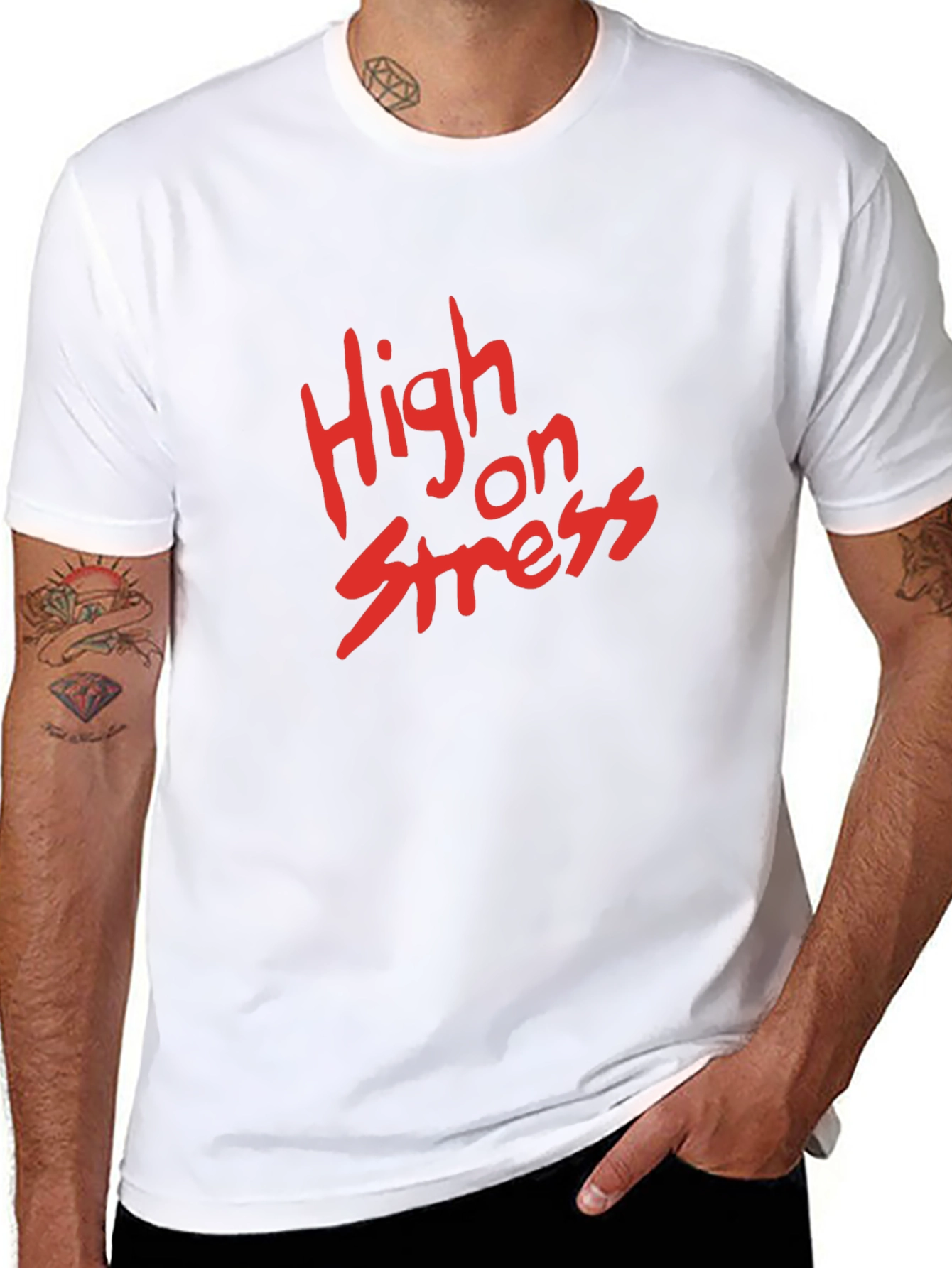 High on Stress Black Graphic Tee