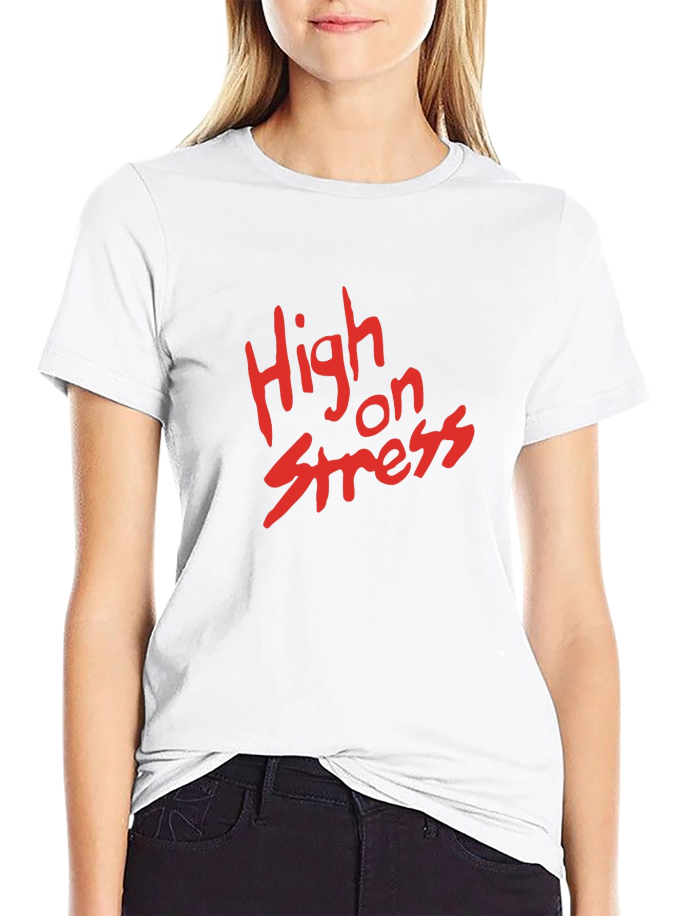 High on Stress Black Graphic Tee