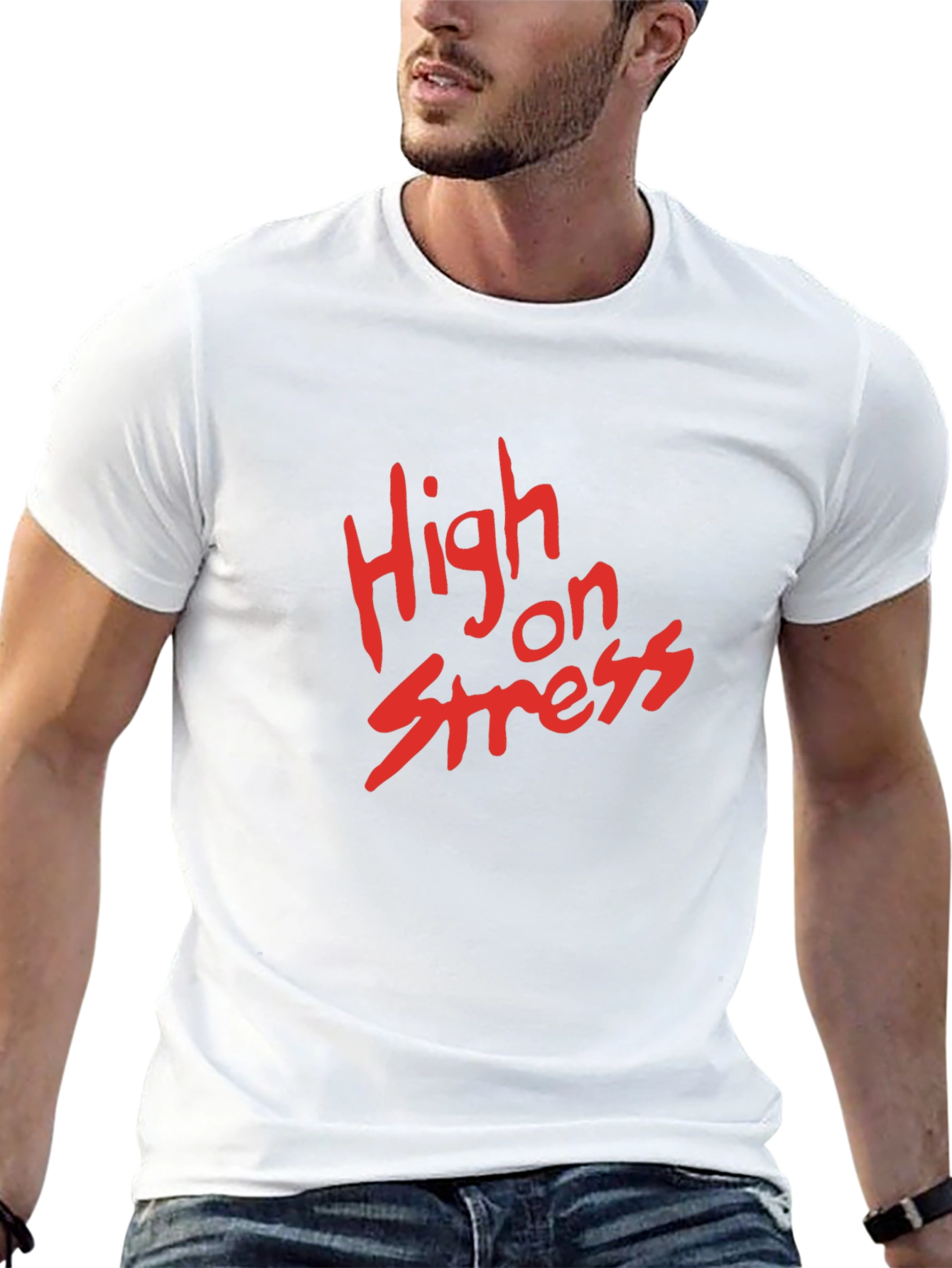High on Stress Black Graphic Tee