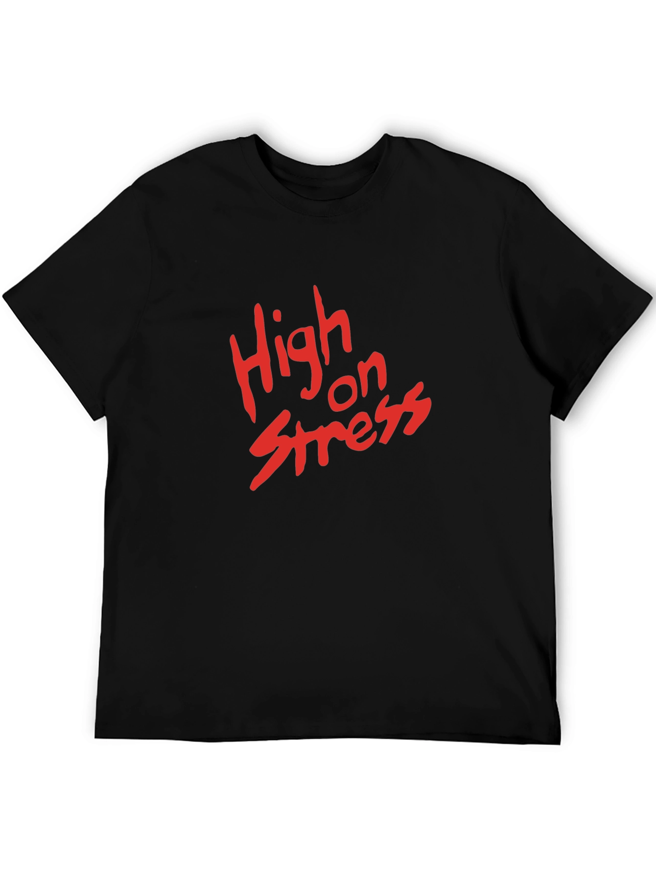 High on Stress Black Graphic Tee