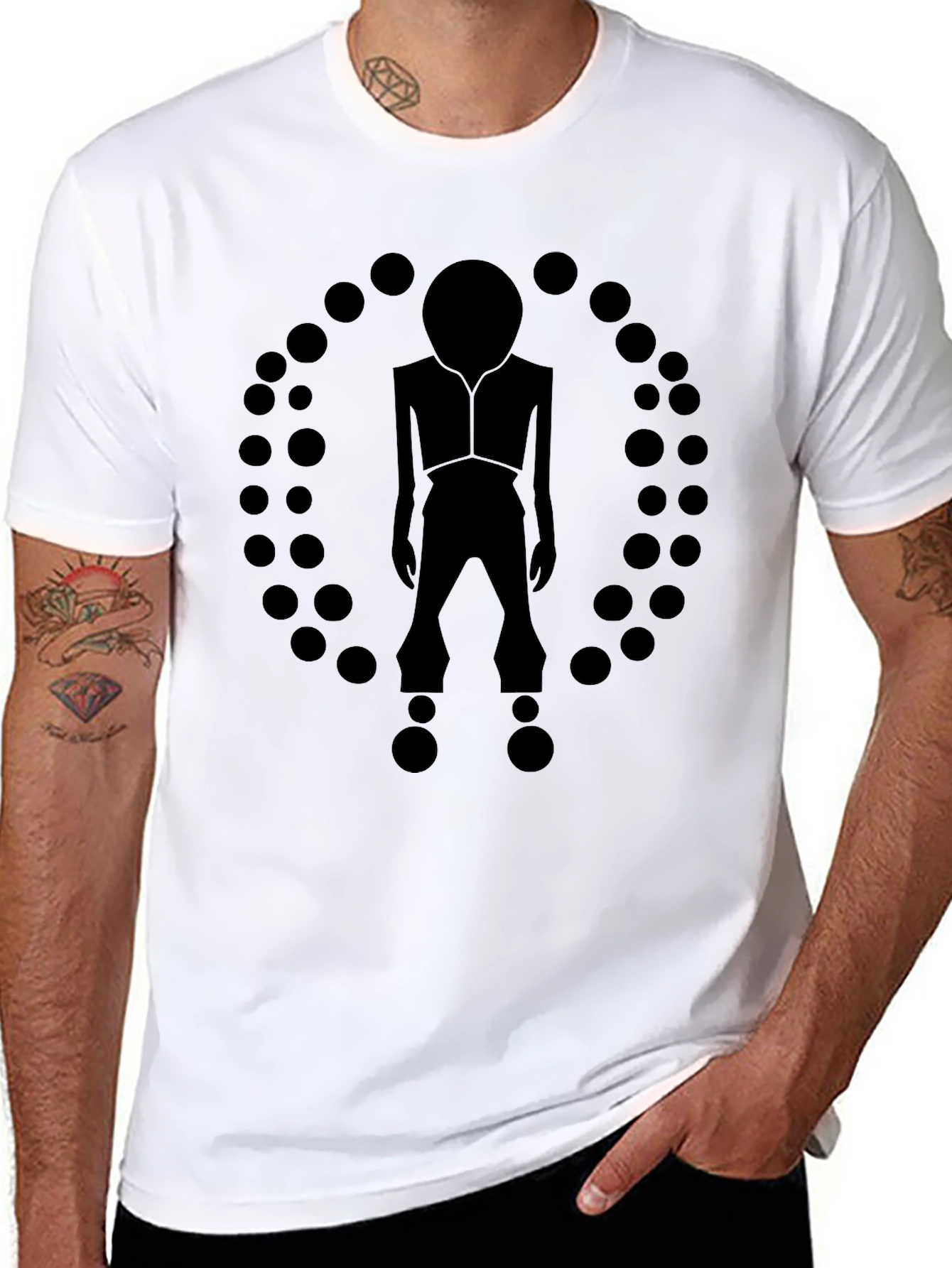 Modern Black Graphic Tee - Abstract Figure