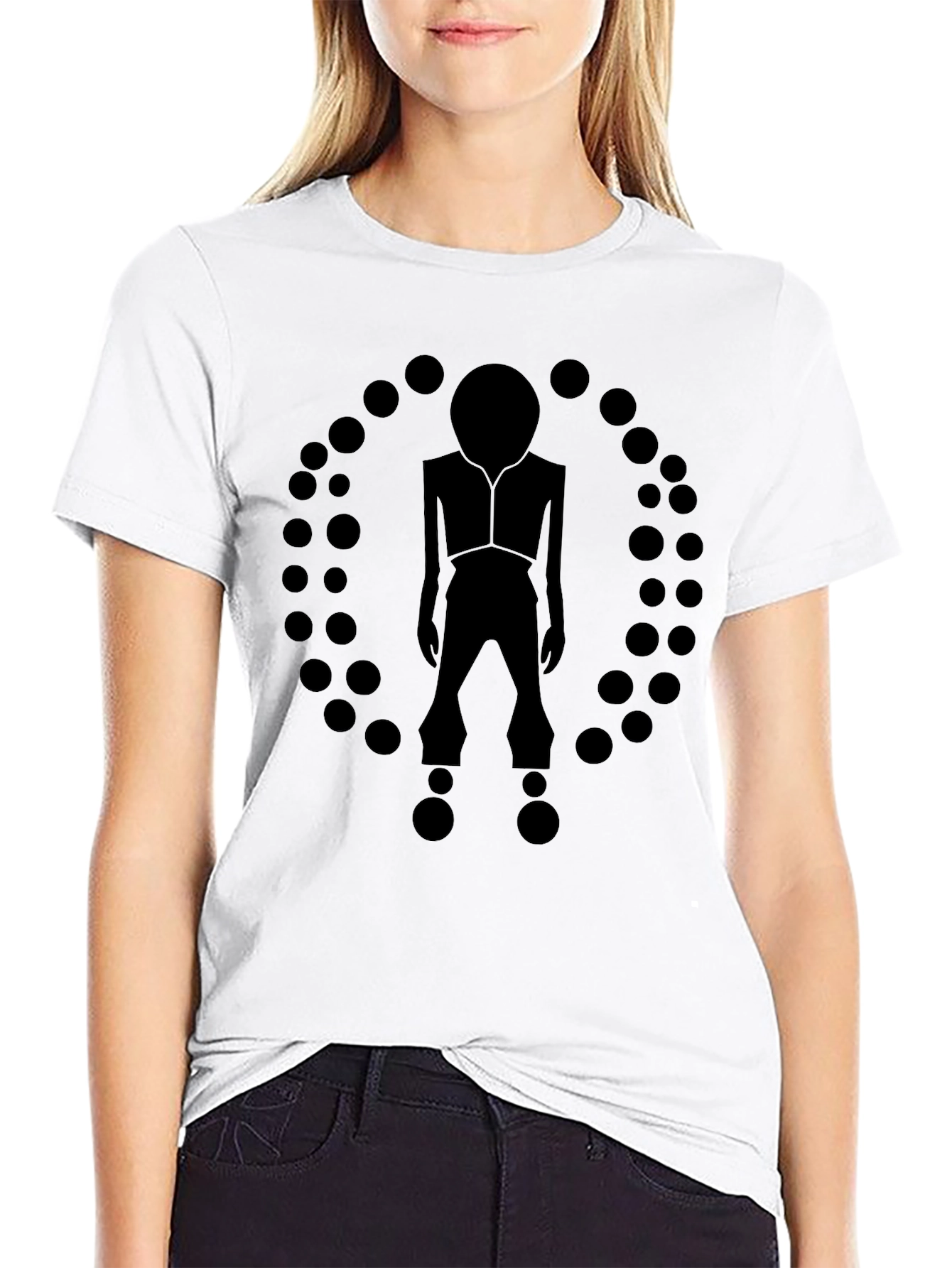 Modern Black Graphic Tee - Abstract Figure