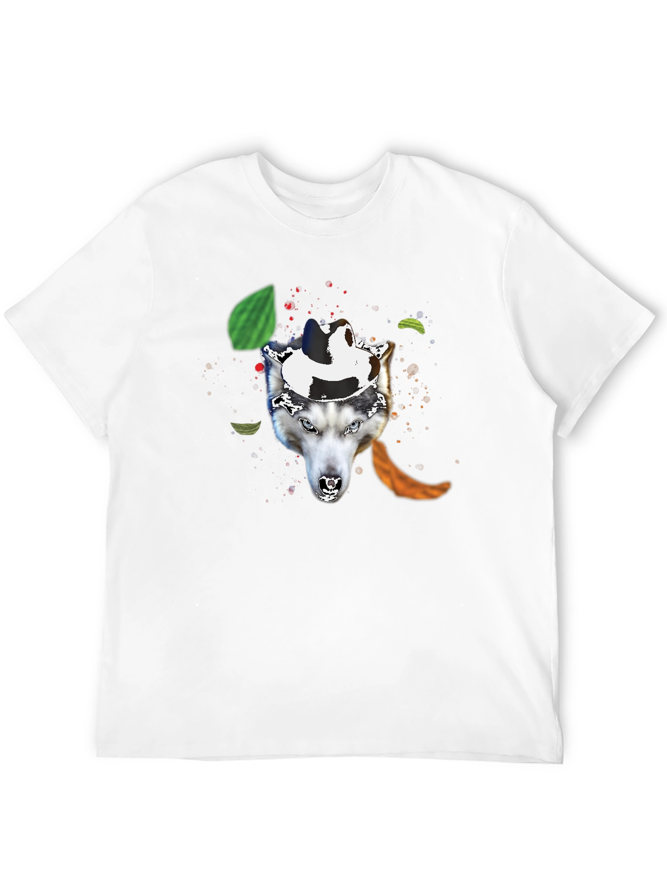 Wolf in a Hat T-Shirt - Black
