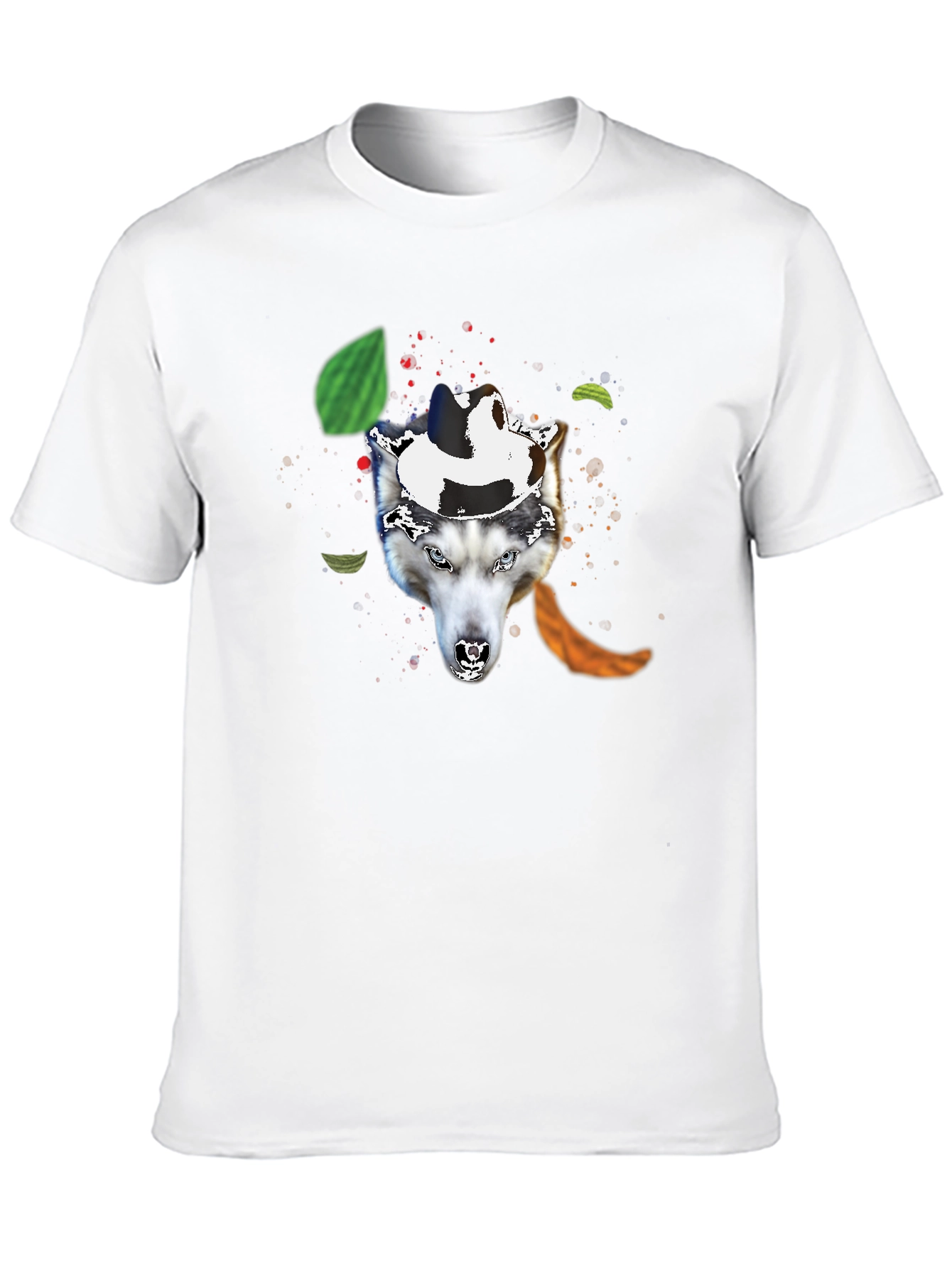 Wolf in a Hat T-Shirt - Black