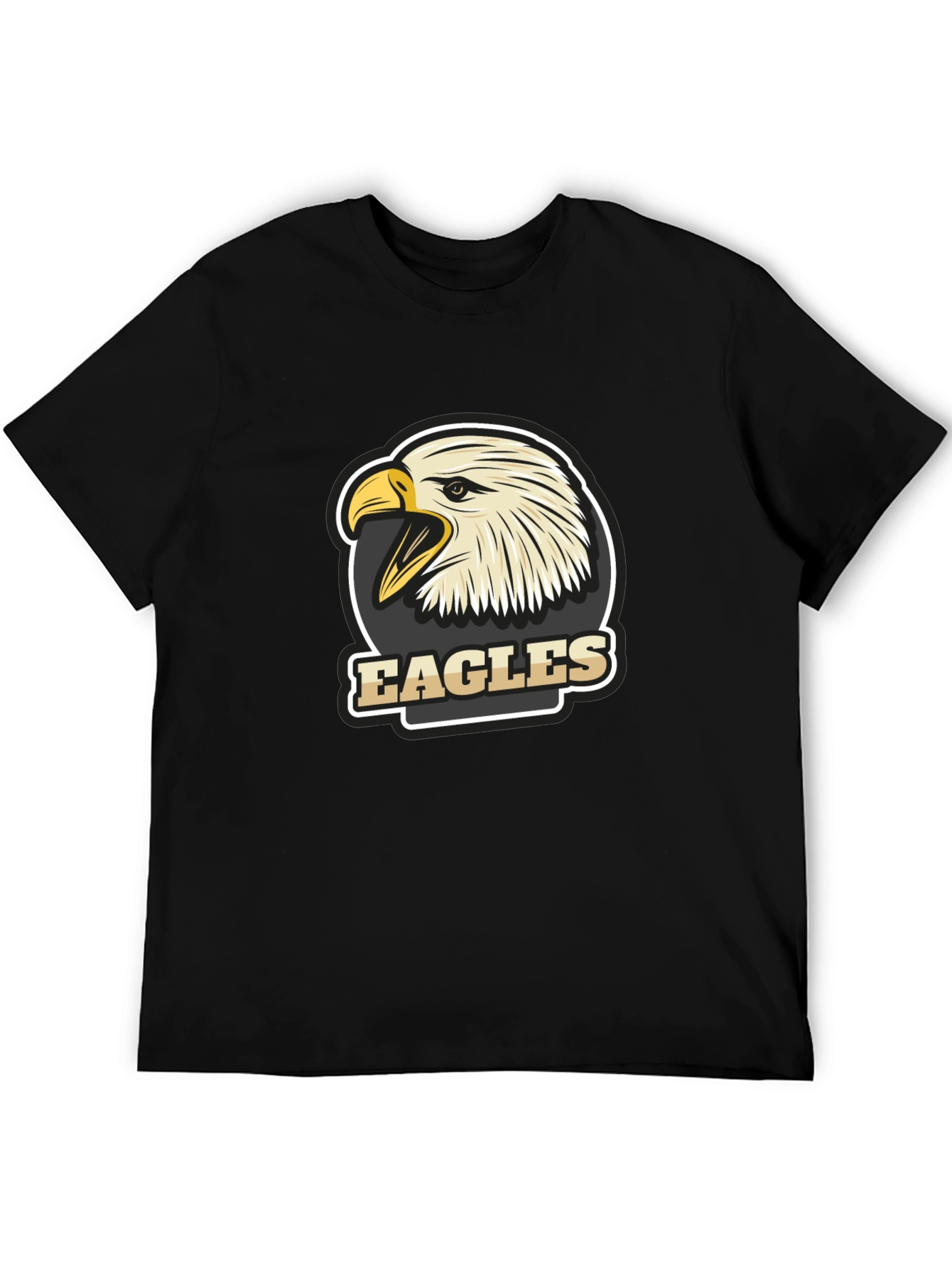 Mens Black Eagles Graphic T-Shirt