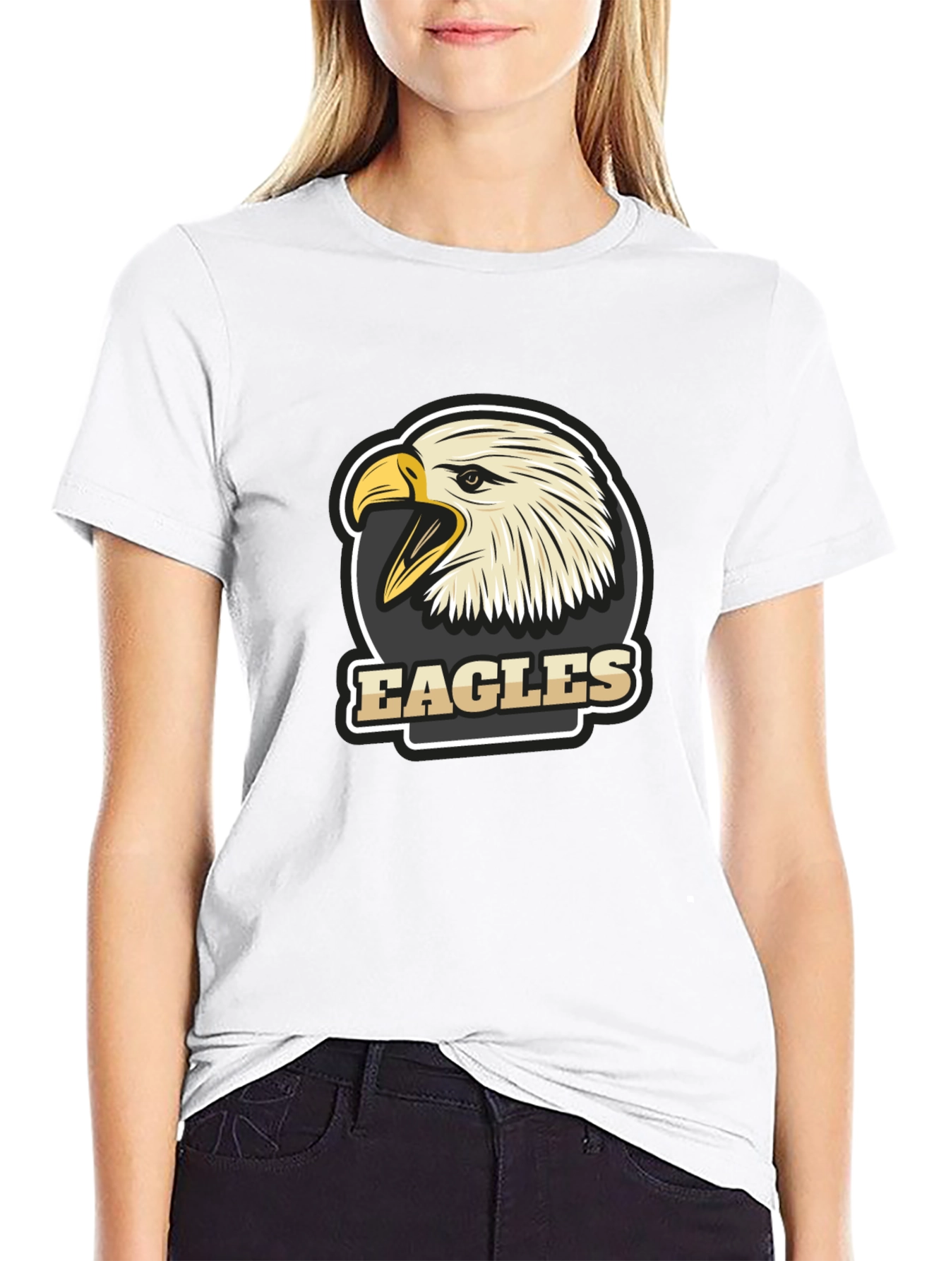 Mens Black Eagles Graphic T-Shirt